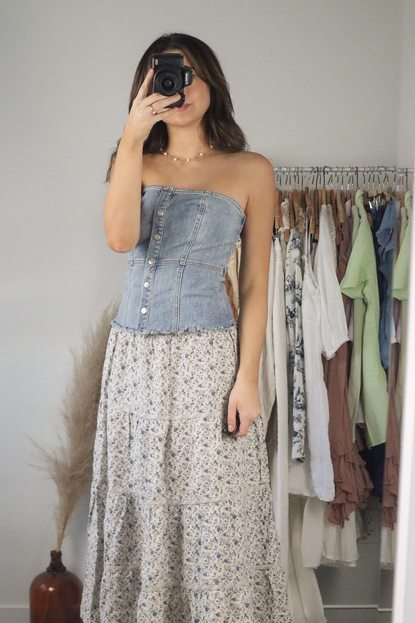 Modern x Cropped Denim Tube Top (S)
