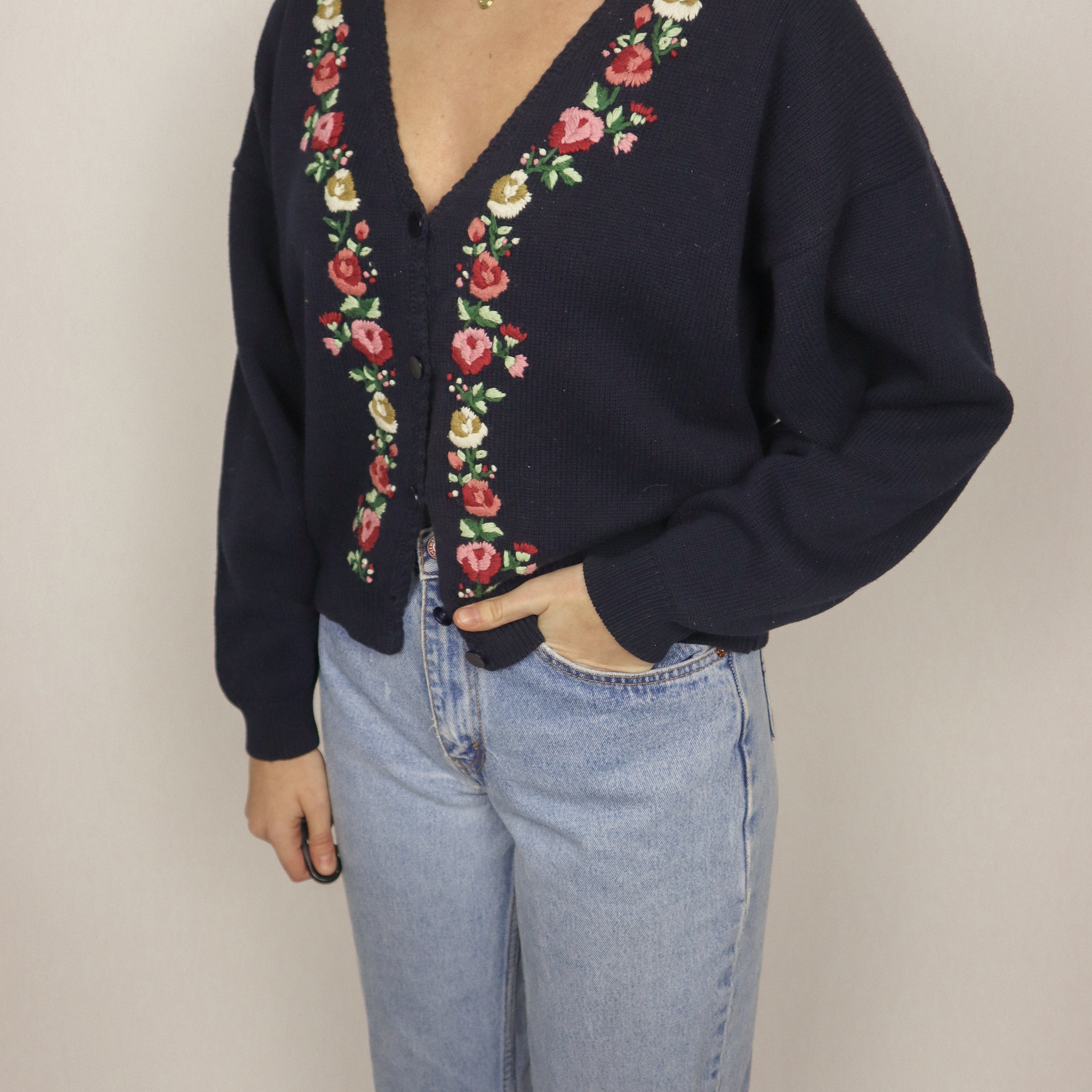 Vintage x Embroidered Cardigan (S)