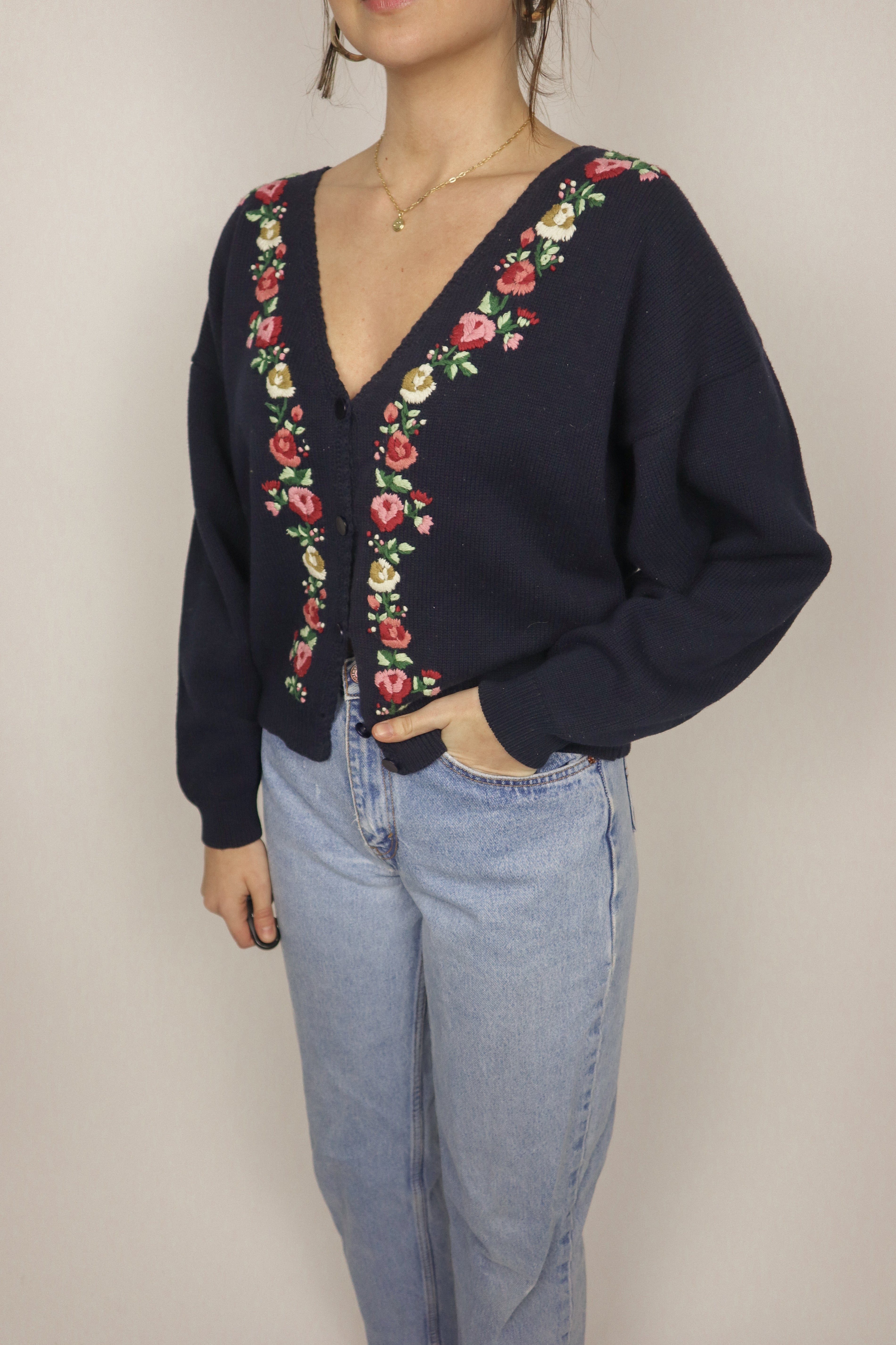 Vintage x Embroidered Cardigan (S)