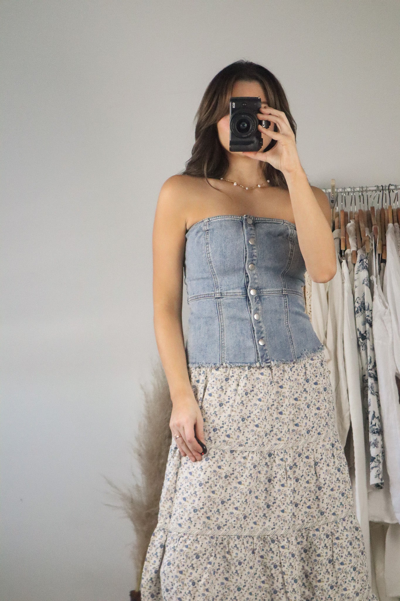 Modern x Cropped Denim Tube Top (S)