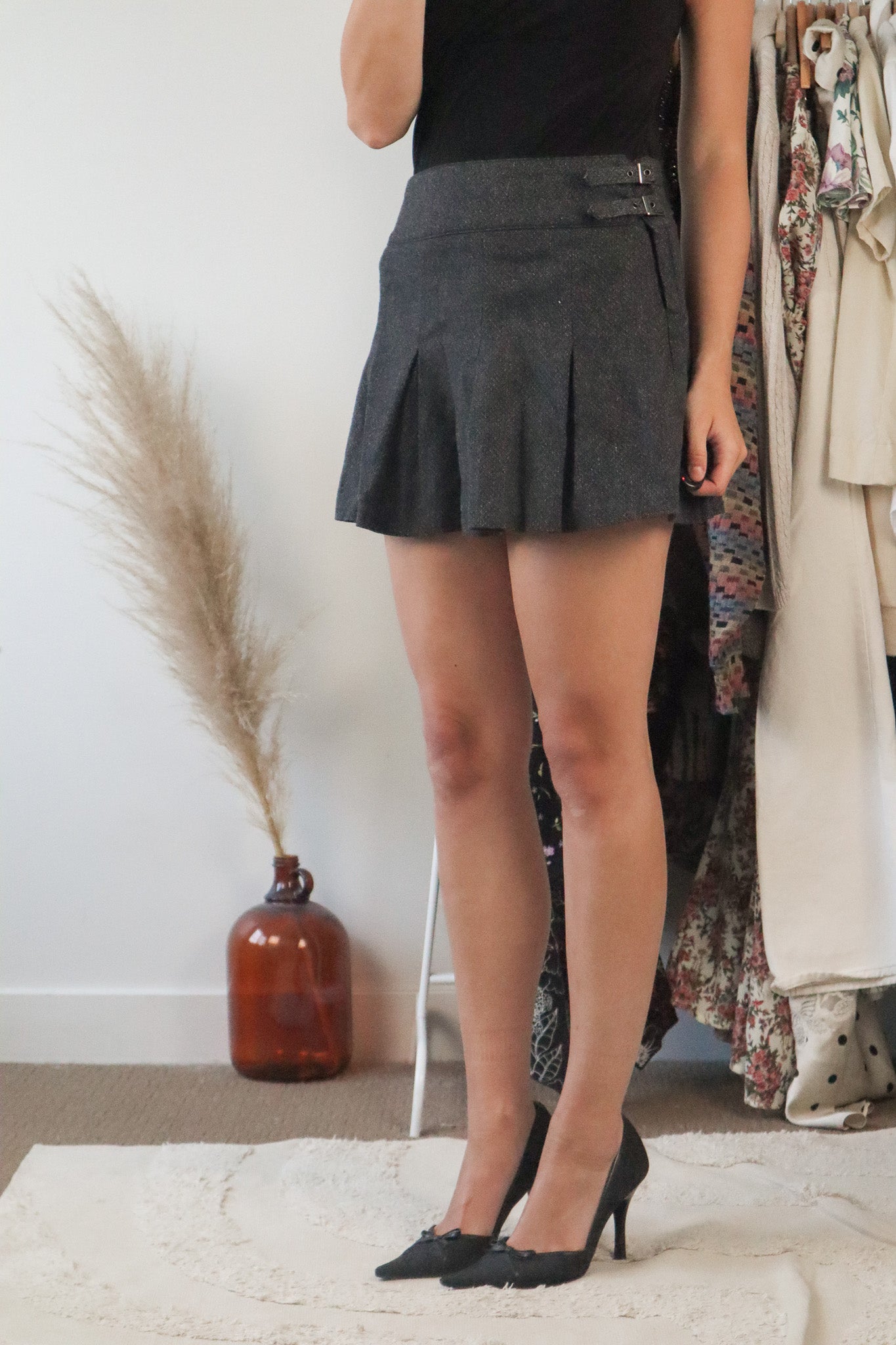 Made in Italy x Wool Blend Pleated Mini Skirt (29/30)