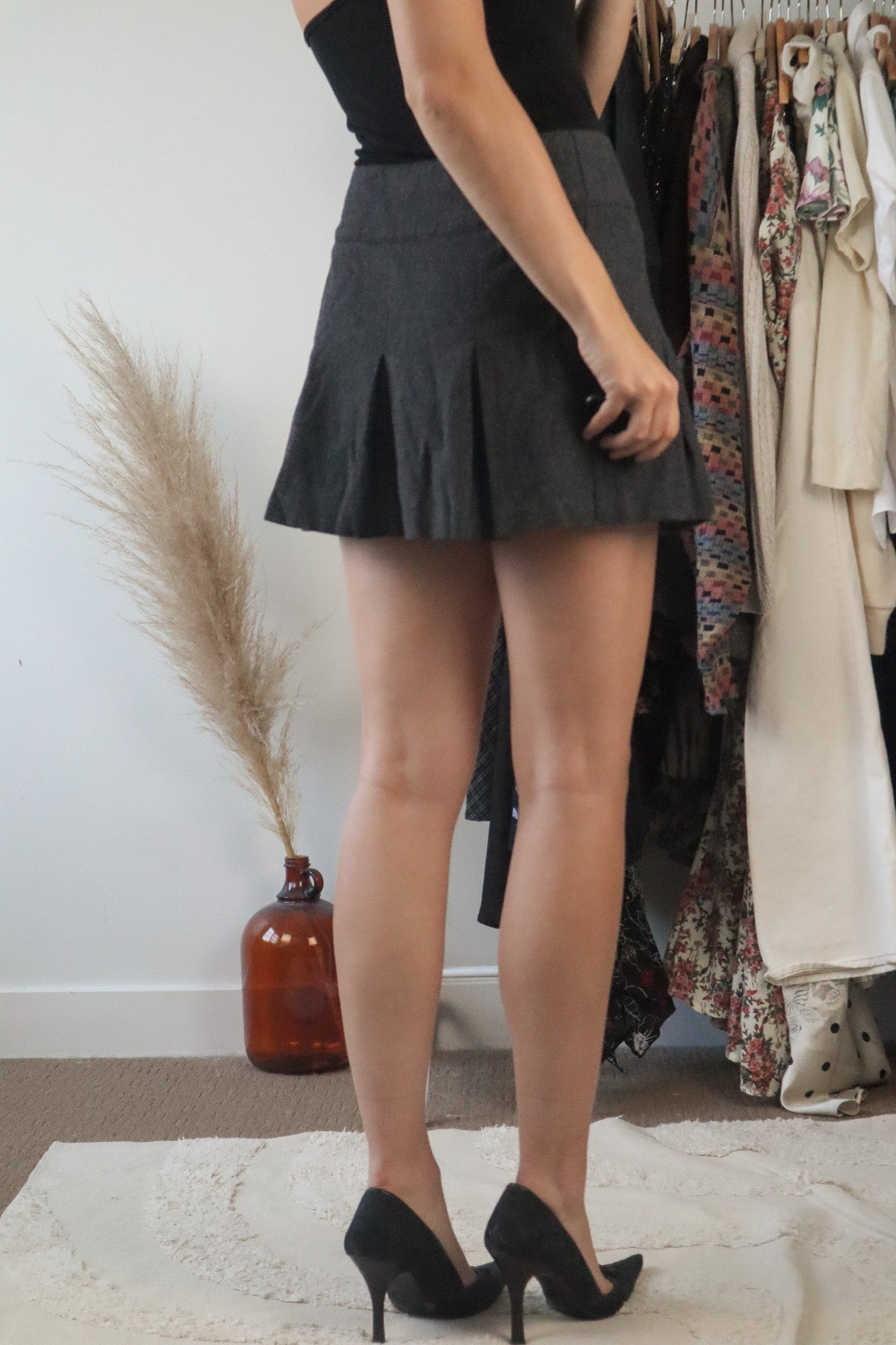 Made in Italy x Wool Blend Pleated Mini Skirt (29/30)