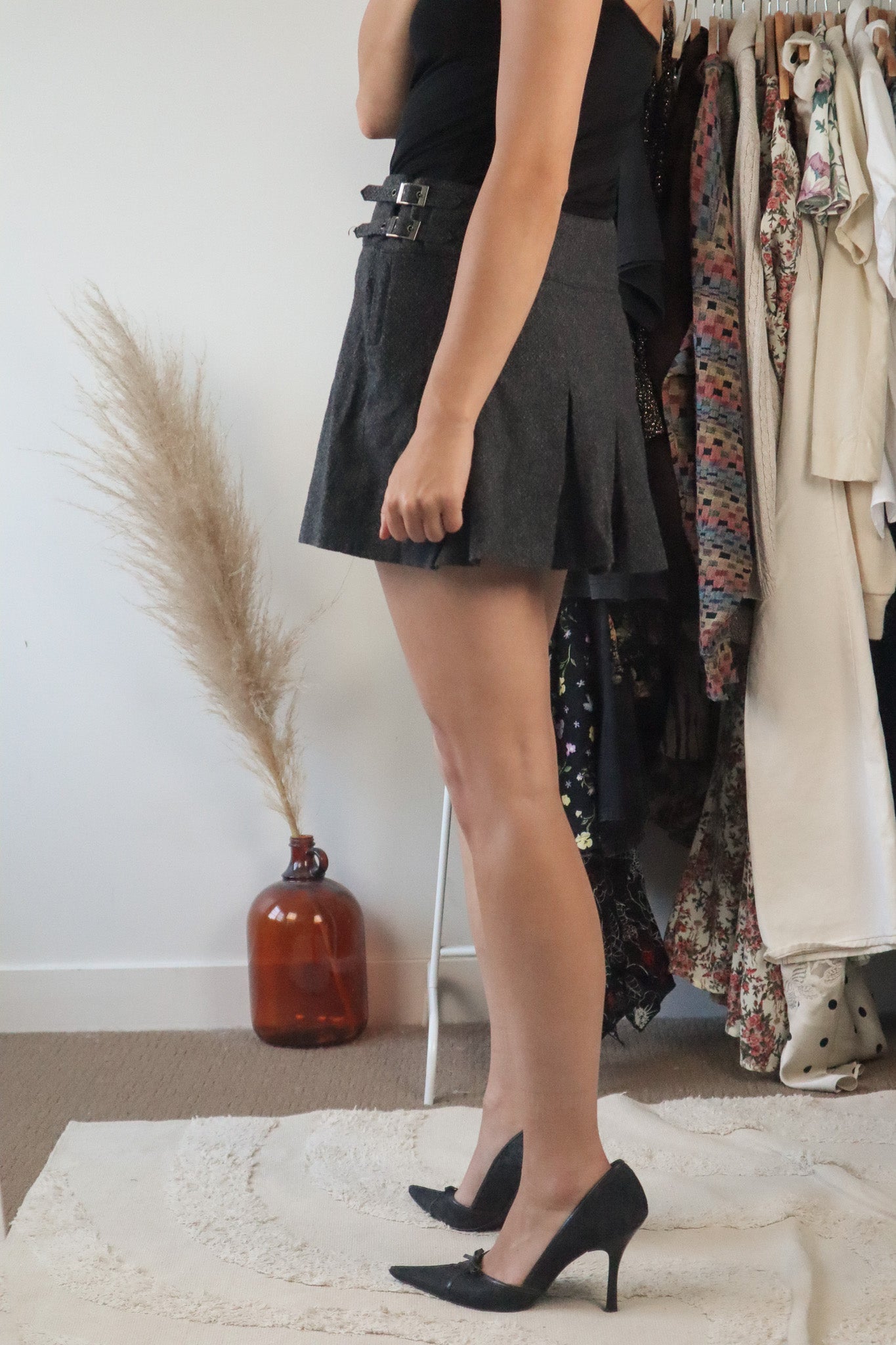 Made in Italy x Wool Blend Pleated Mini Skirt (29/30)