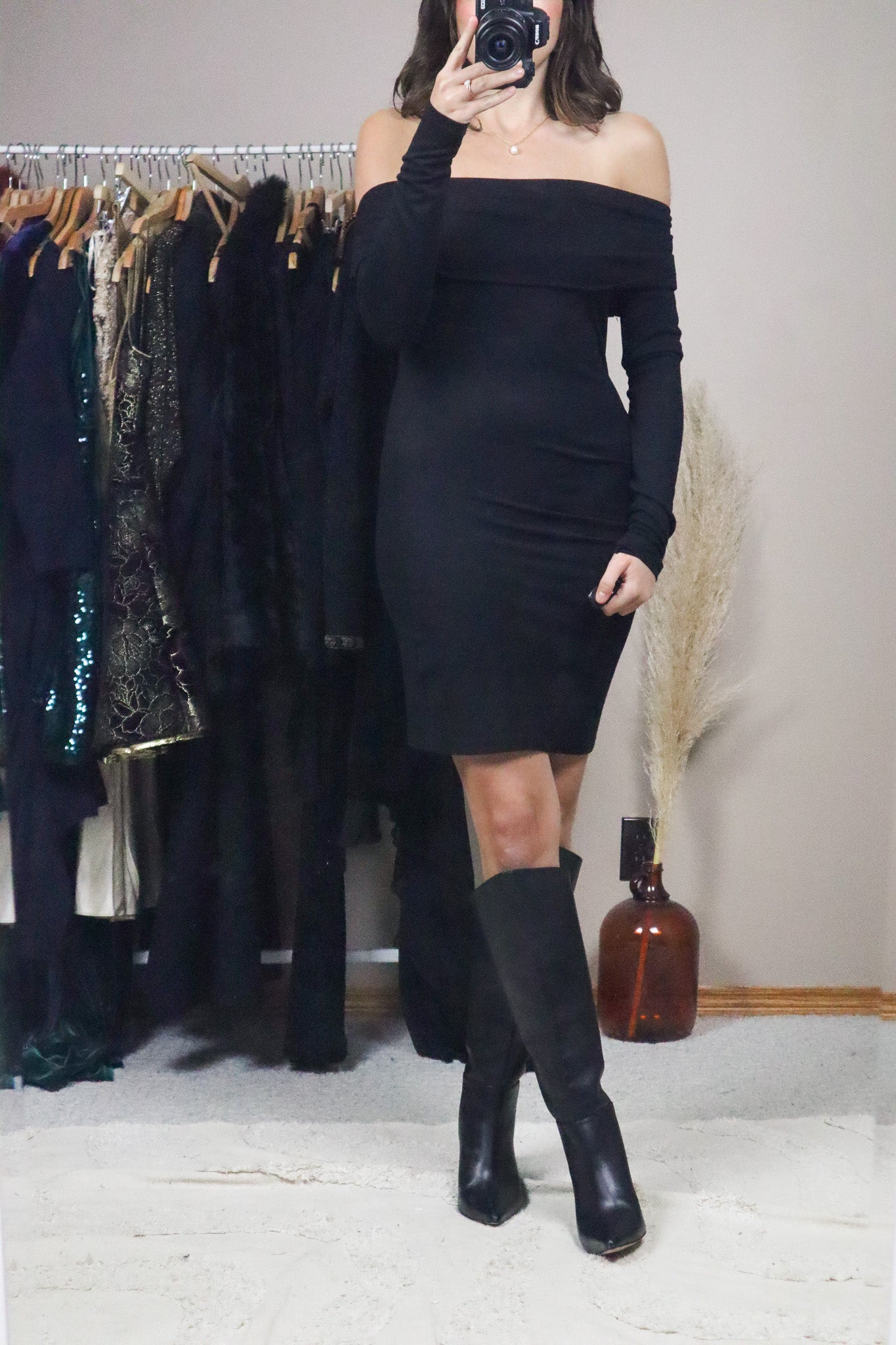 Vintage x Off the Shoulder Dress (XXS/XS)