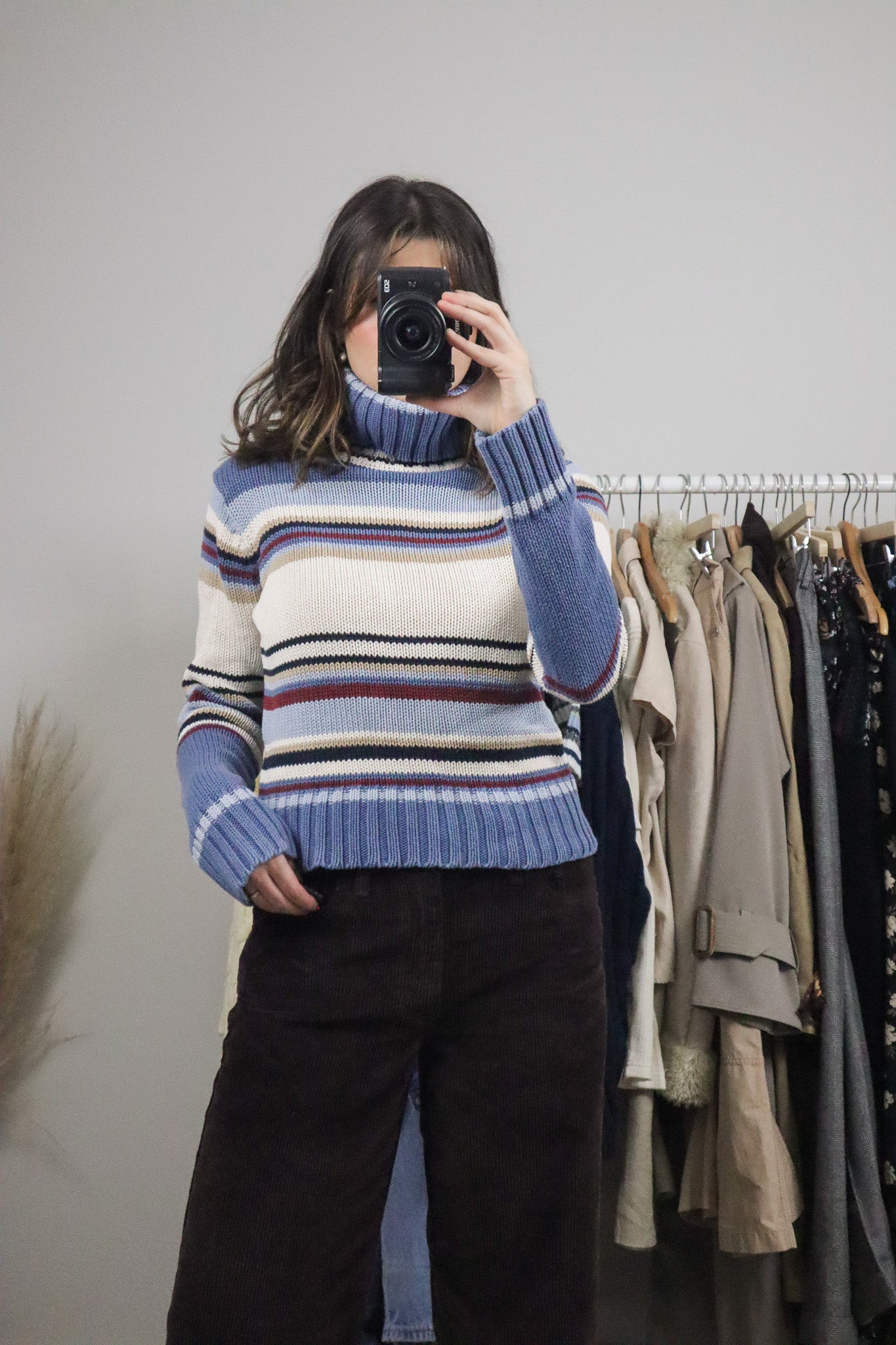 Vintage x Striped Cotton Turtleneck (S/M)