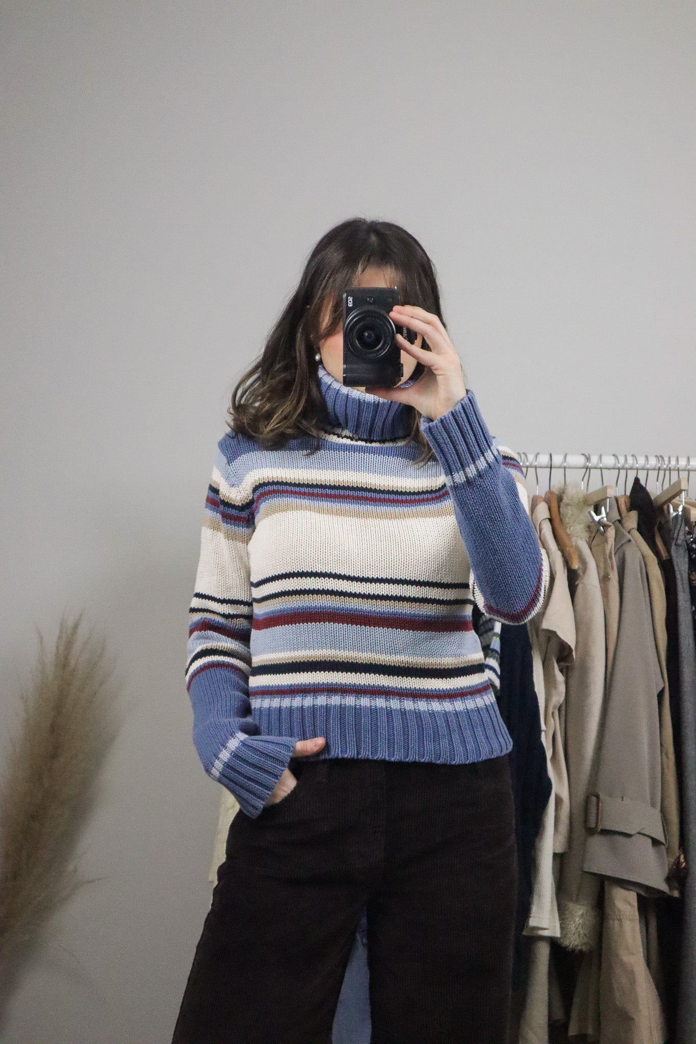 Vintage x Striped Cotton Turtleneck (S/M)