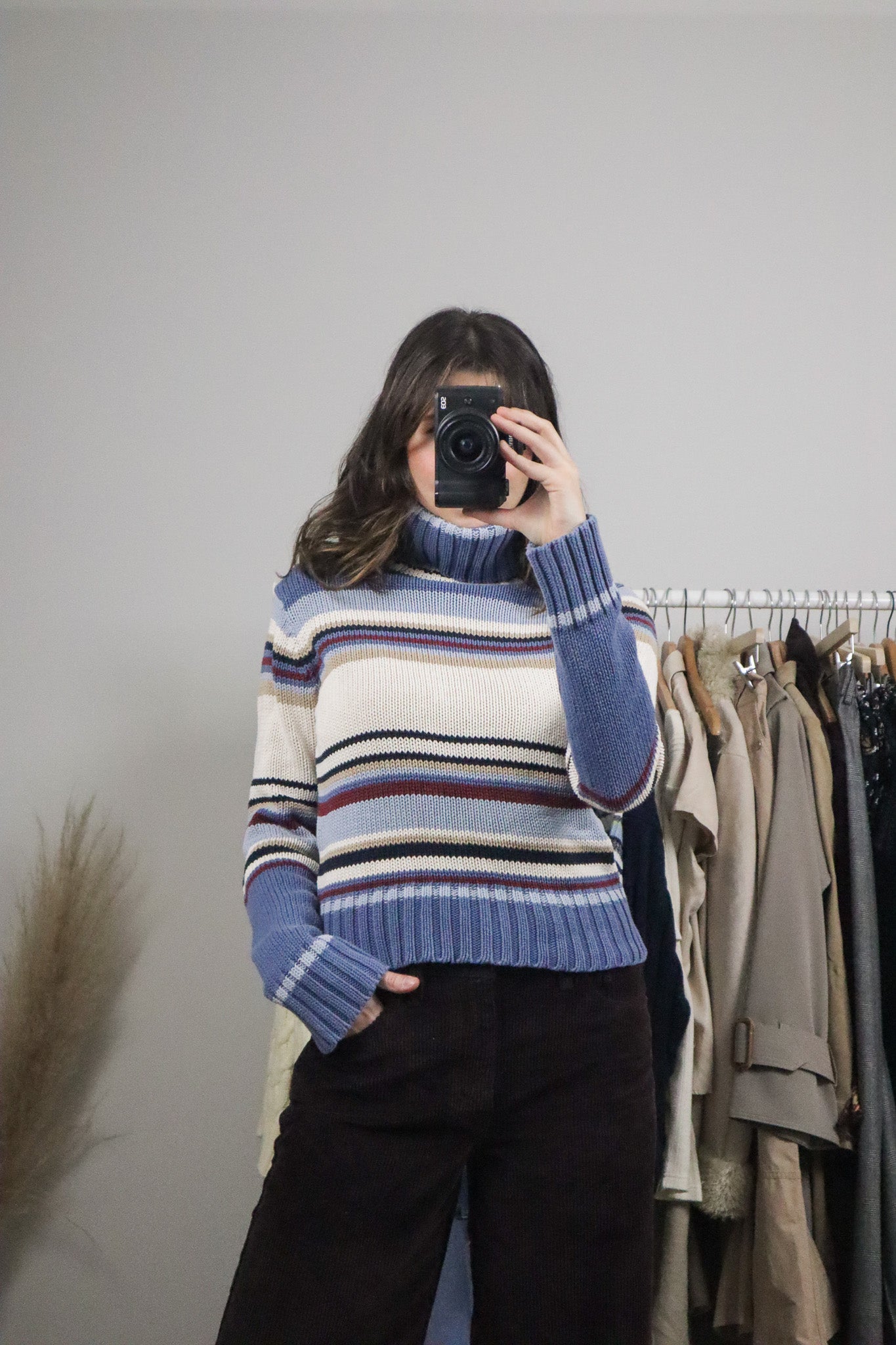 Vintage x Striped Cotton Turtleneck (S/M)