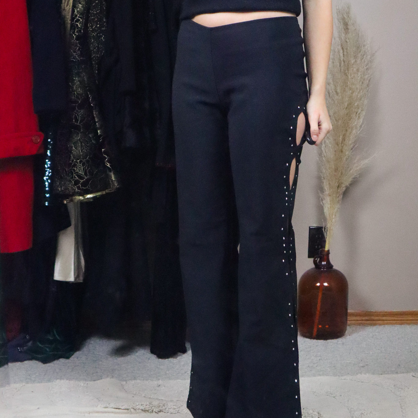 Made in USA x Vintage x Cut-Out Rhinestone Pants (8)