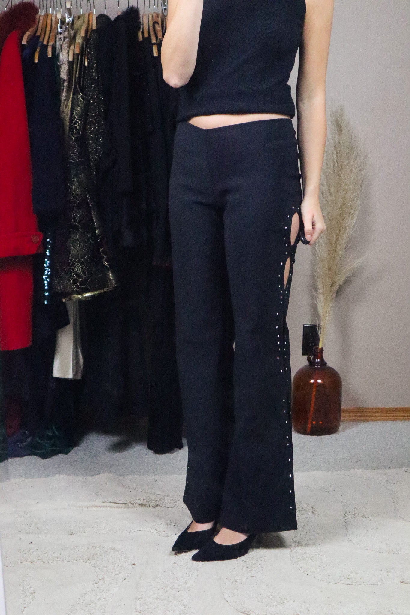 Made in USA x Vintage x Cut-Out Rhinestone Pants (8)