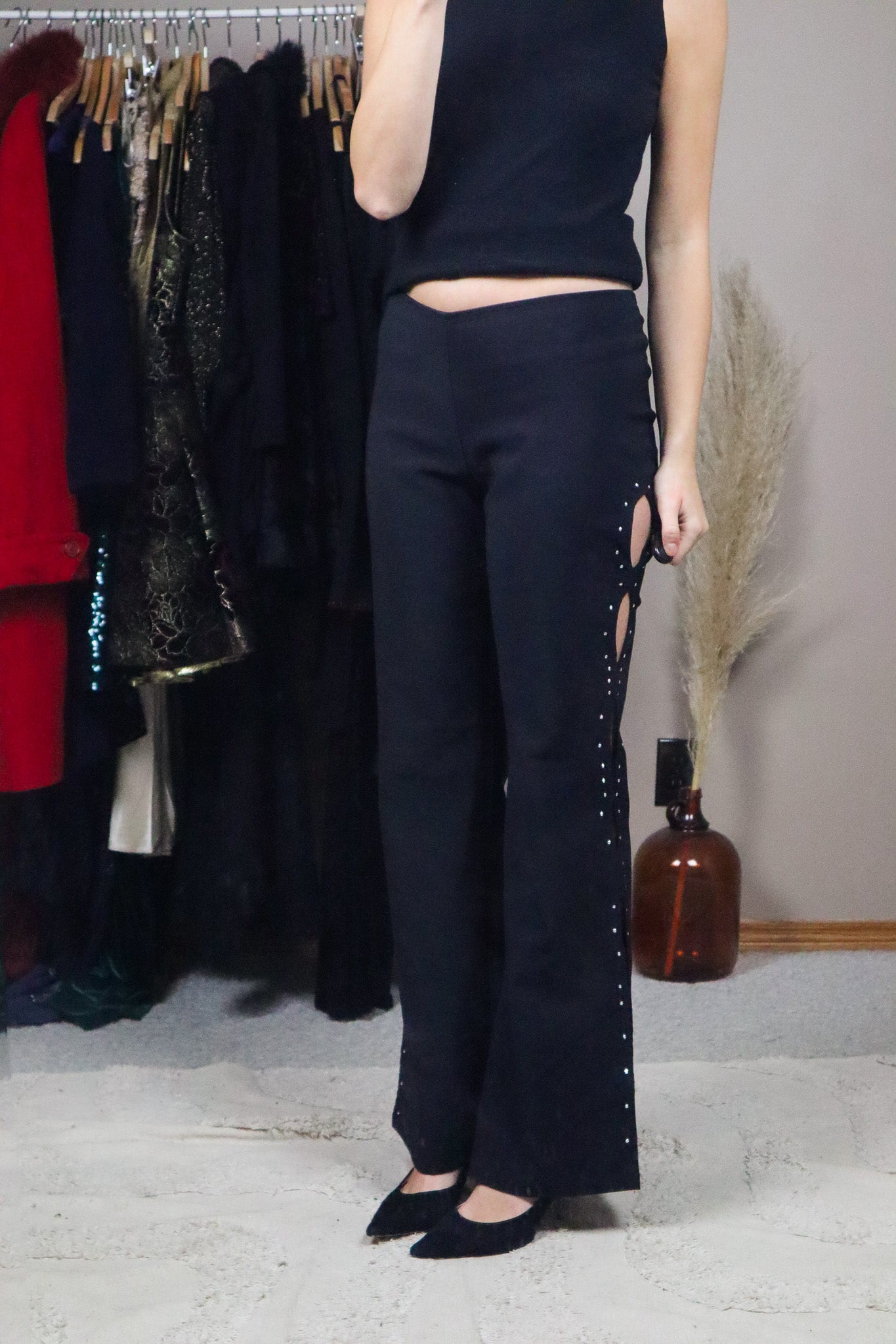 Made in USA x Vintage x Cut-Out Rhinestone Pants (8)