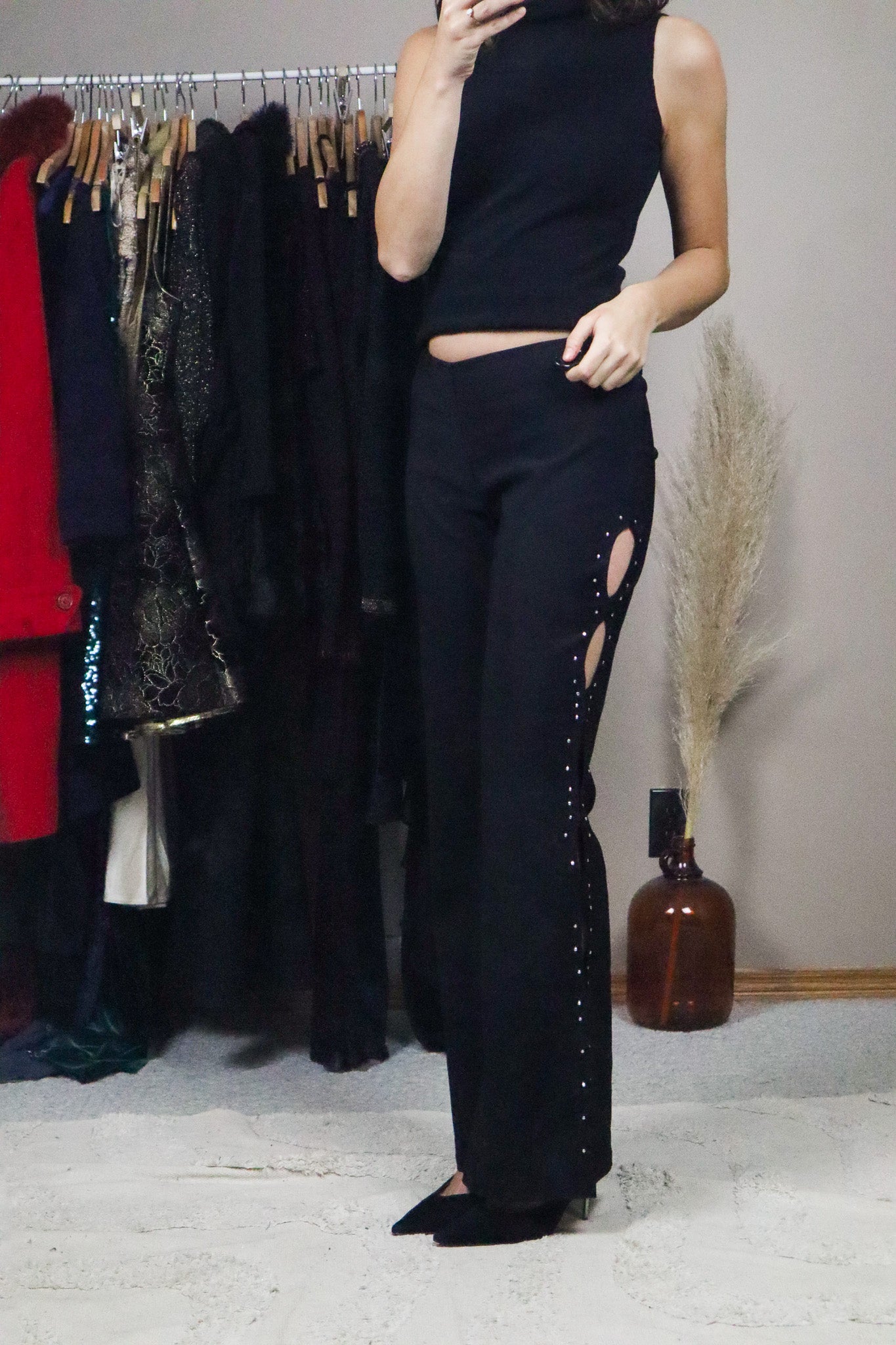 Made in USA x Vintage x Cut-Out Rhinestone Pants (8)