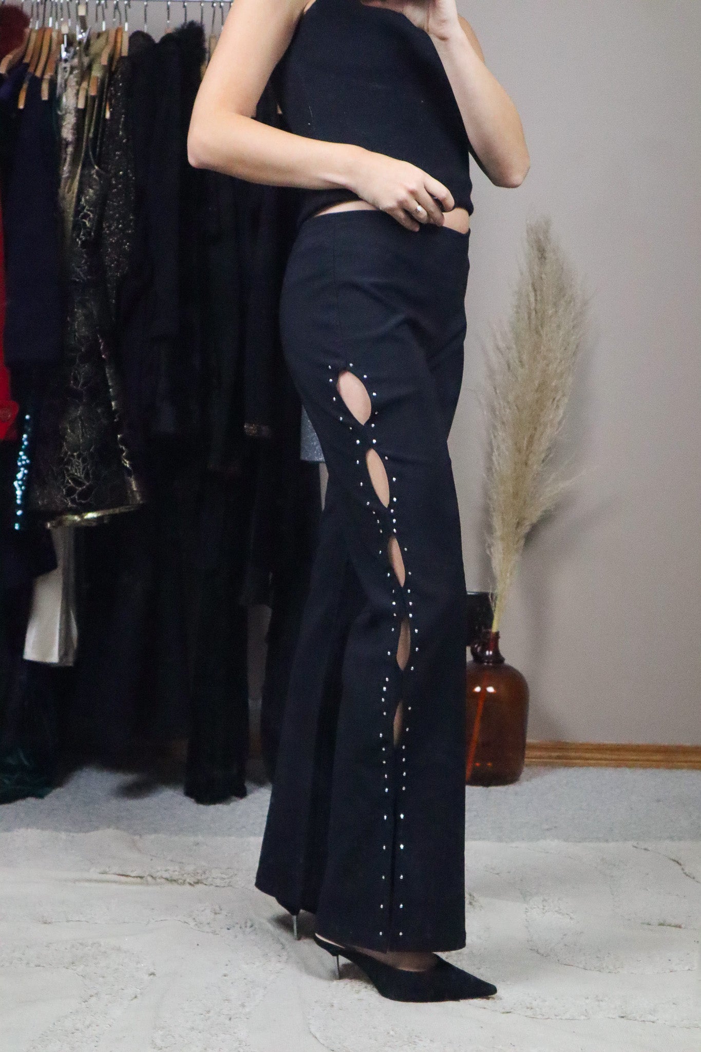 Made in USA x Vintage x Cut-Out Rhinestone Pants (8)