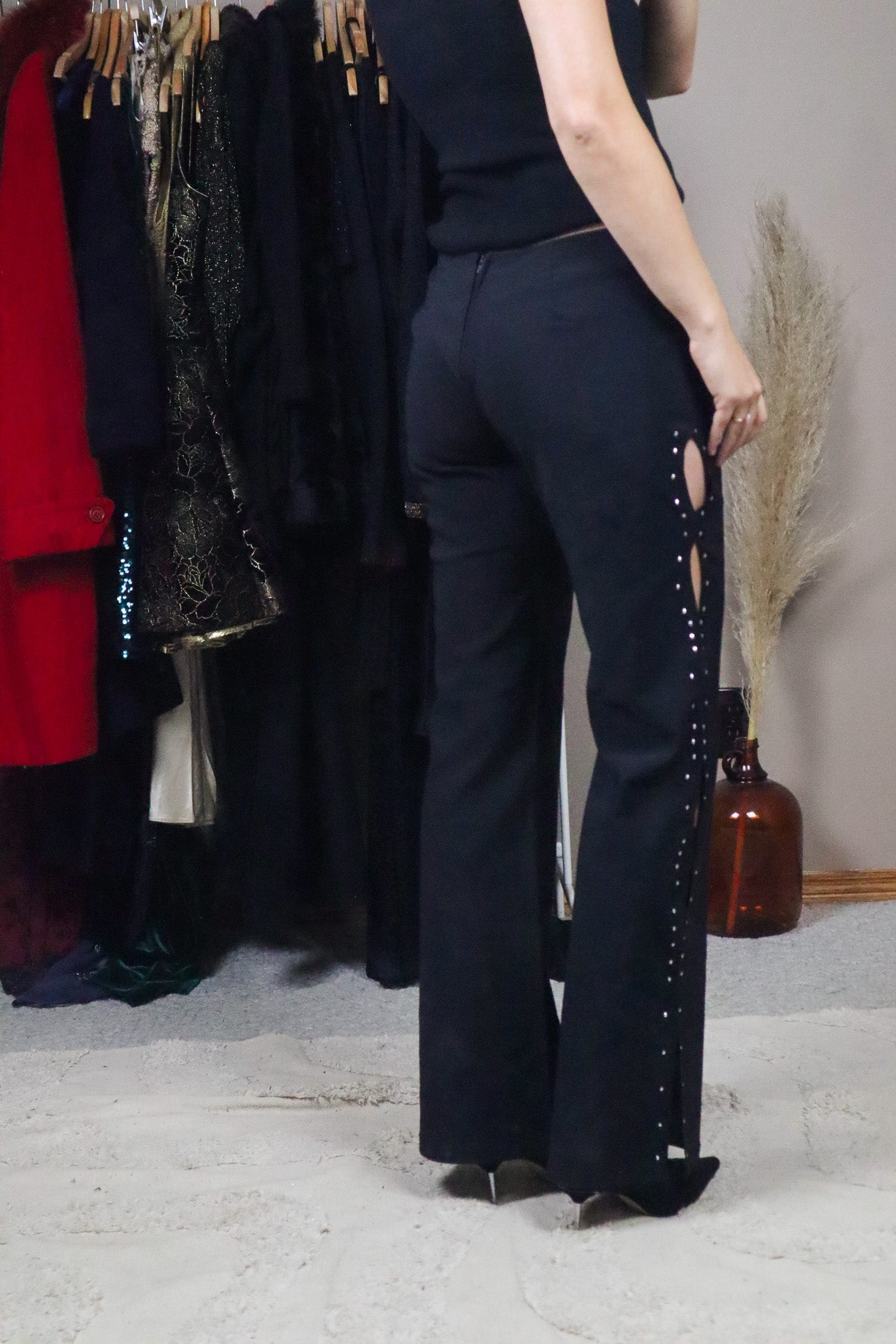 Made in USA x Vintage x Cut-Out Rhinestone Pants (8)