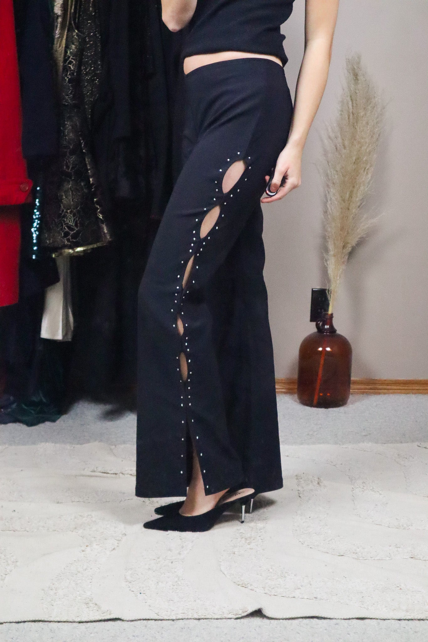 Made in USA x Vintage x Cut-Out Rhinestone Pants (8)