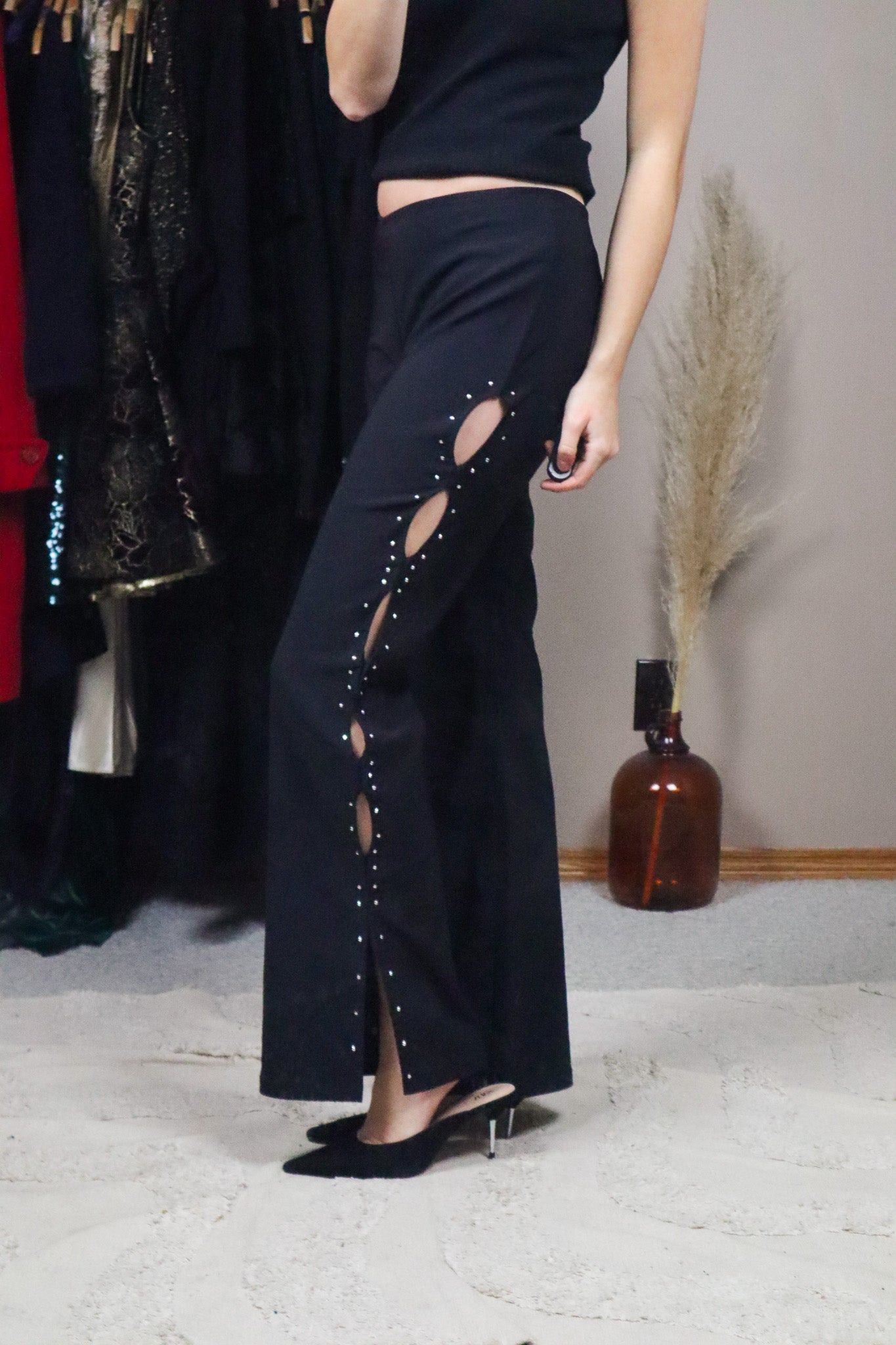 Made in USA x Vintage x Cut-Out Rhinestone Pants (8)