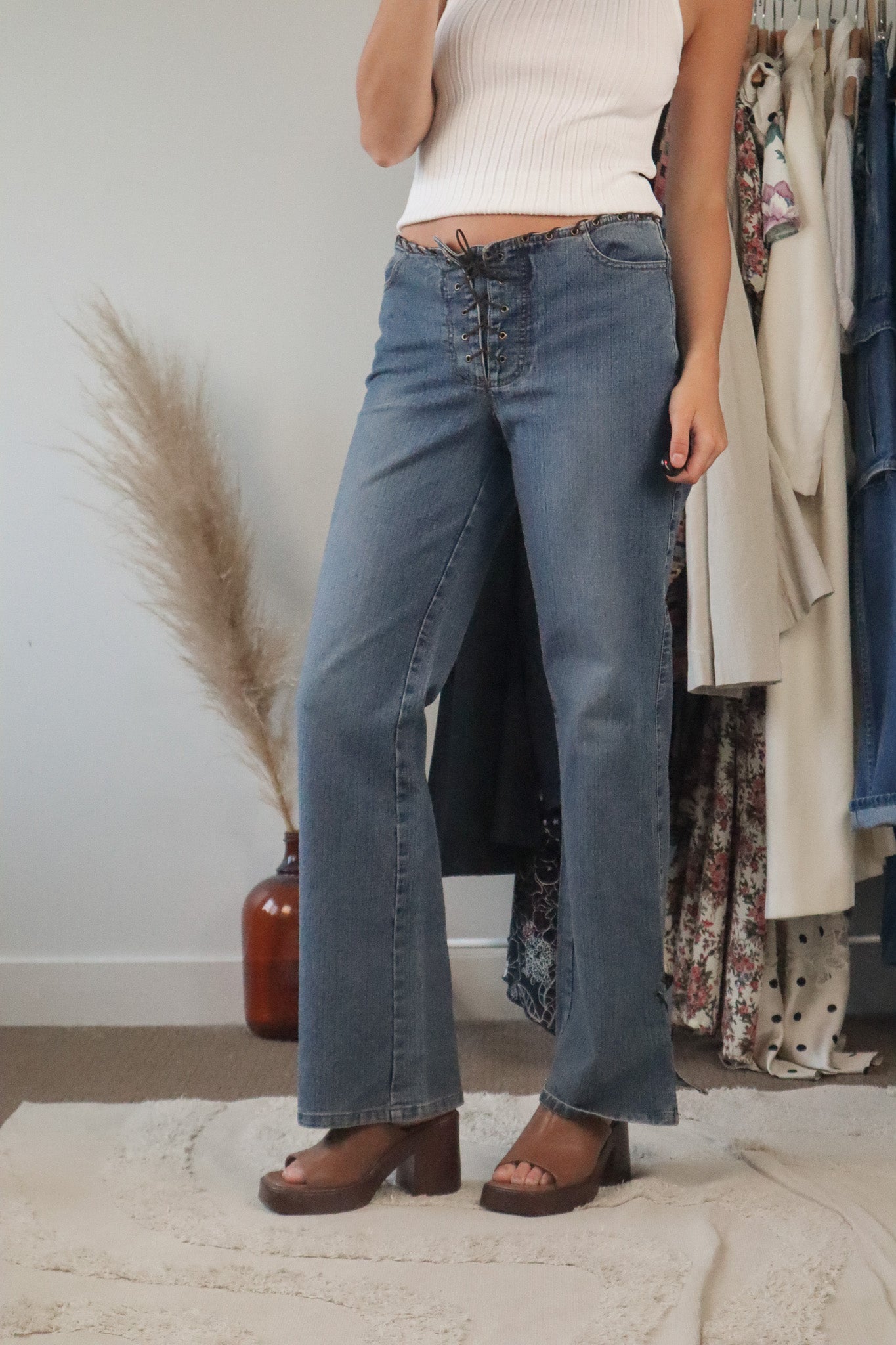 Made in Malta x Vintage x Lace Up Y2K Jeans (10)