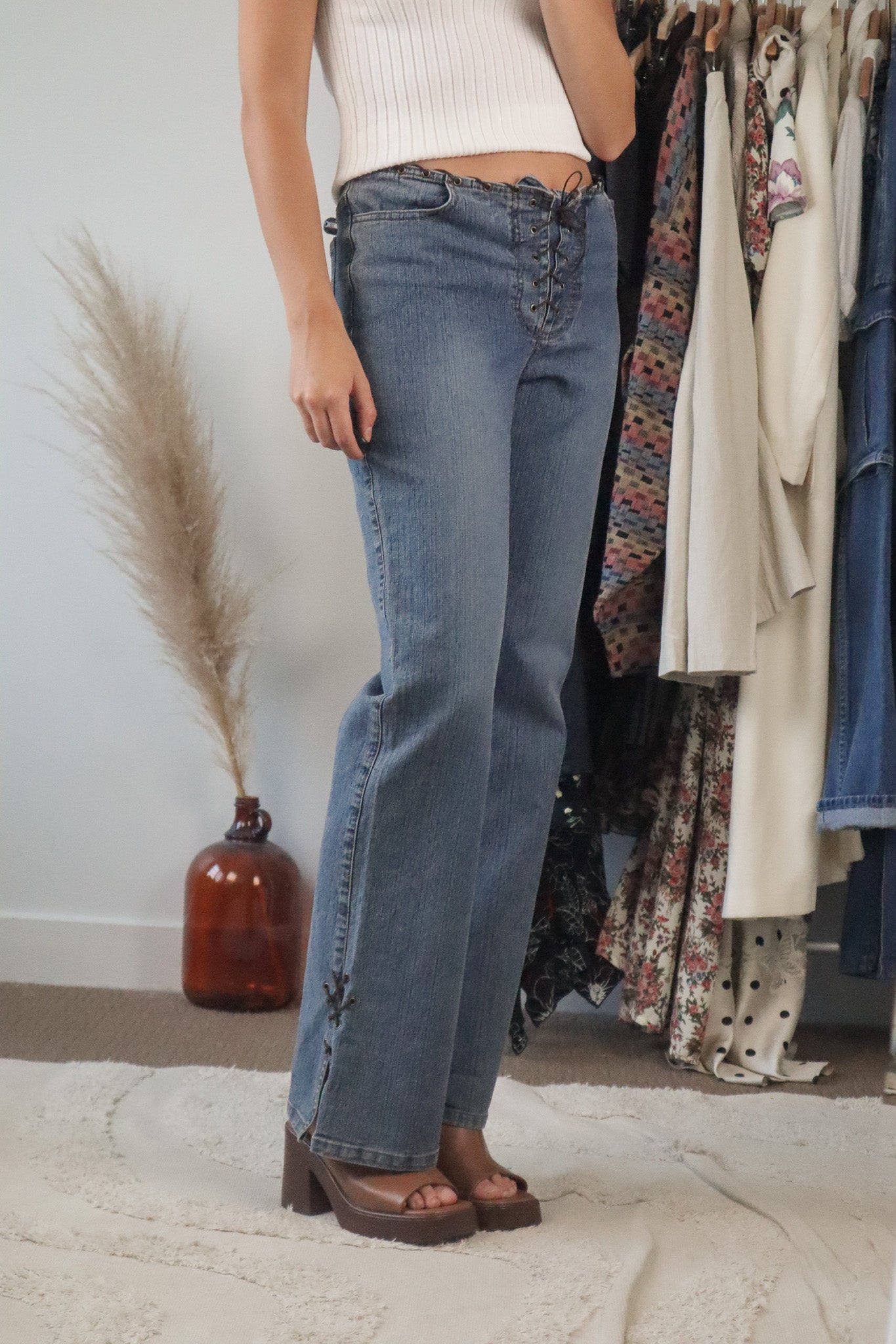 Made in Malta x Vintage x Lace Up Y2K Jeans (10)
