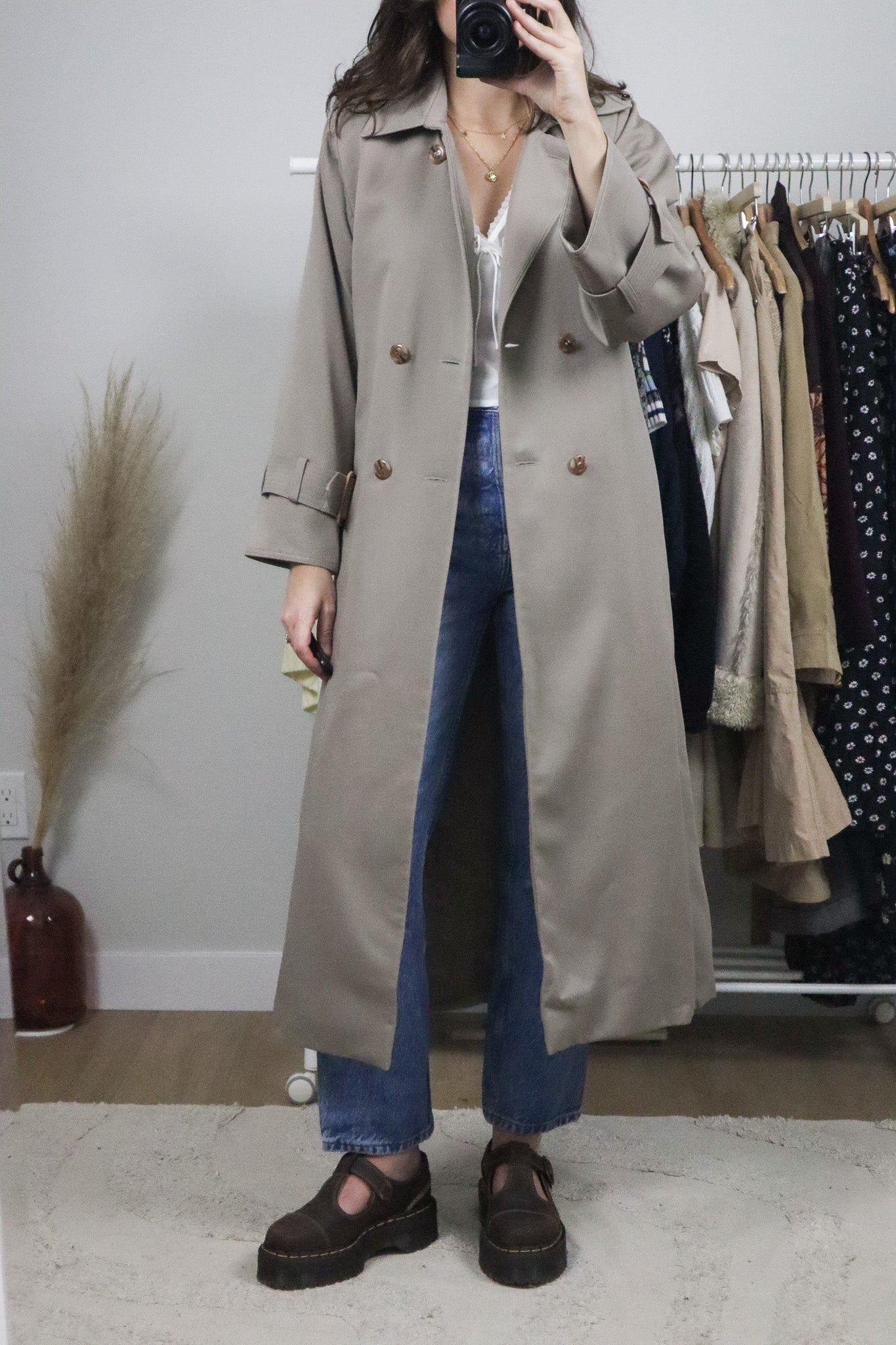Vintage x Wool Trench Coat (S/M)