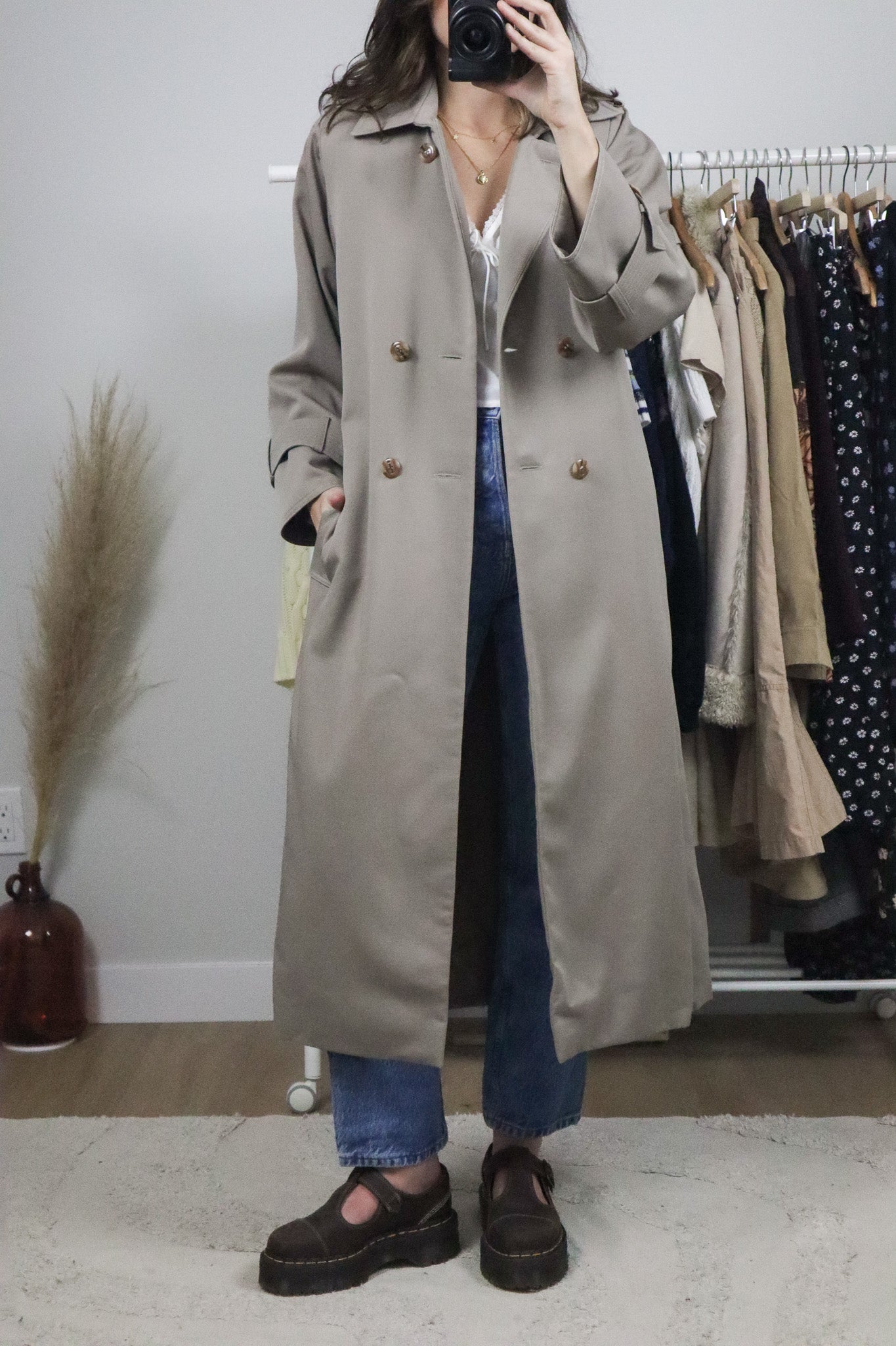 Vintage x Wool Trench Coat (S/M)