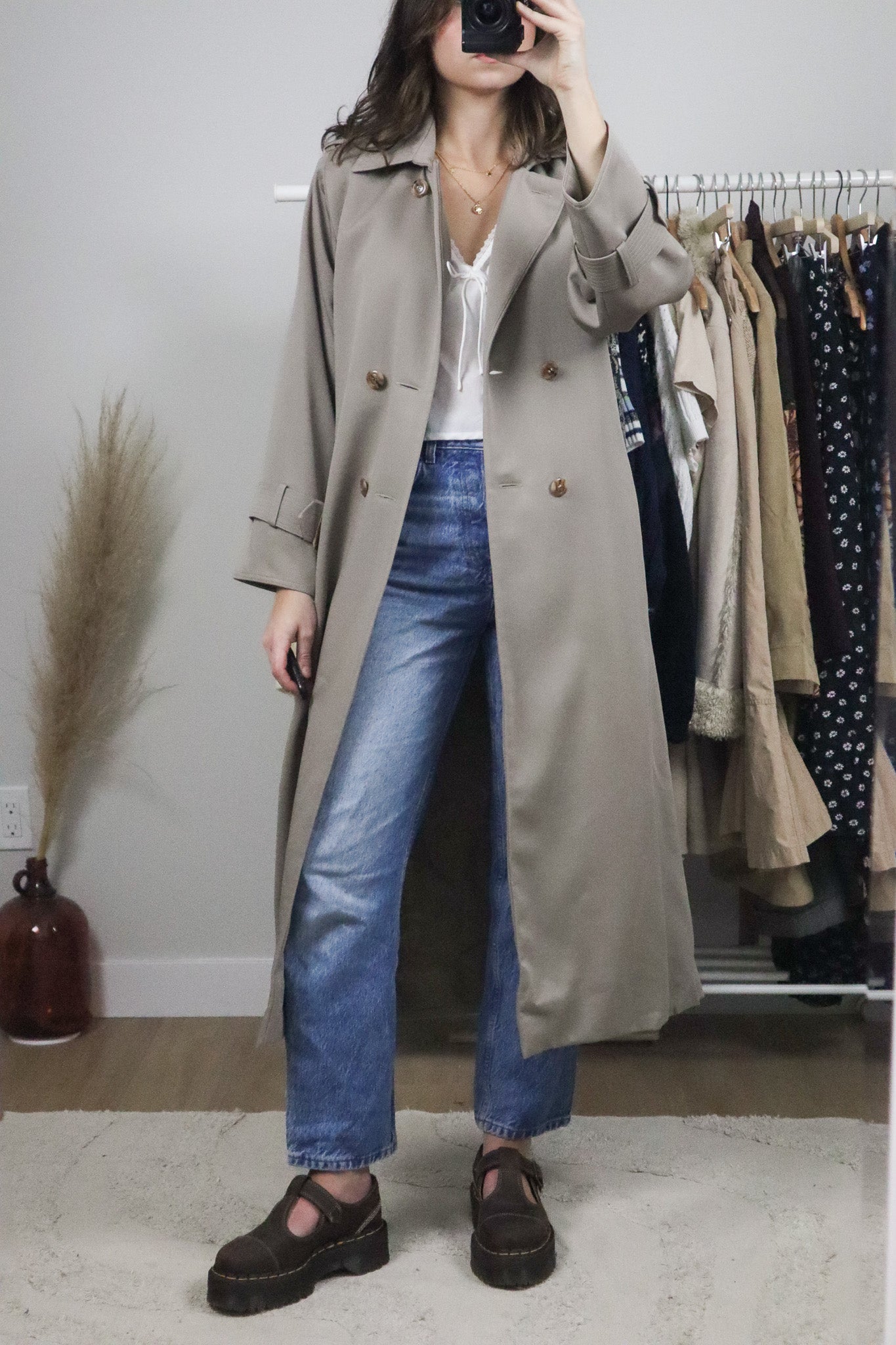 Vintage x Wool Trench Coat (S/M)