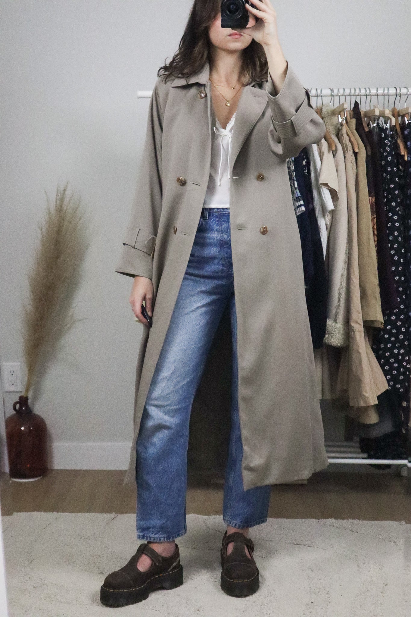 Vintage x Wool Trench Coat (S/M)