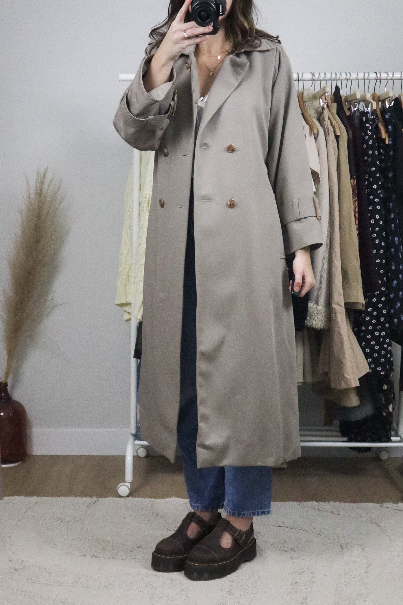 Vintage x Wool Trench Coat (S/M)