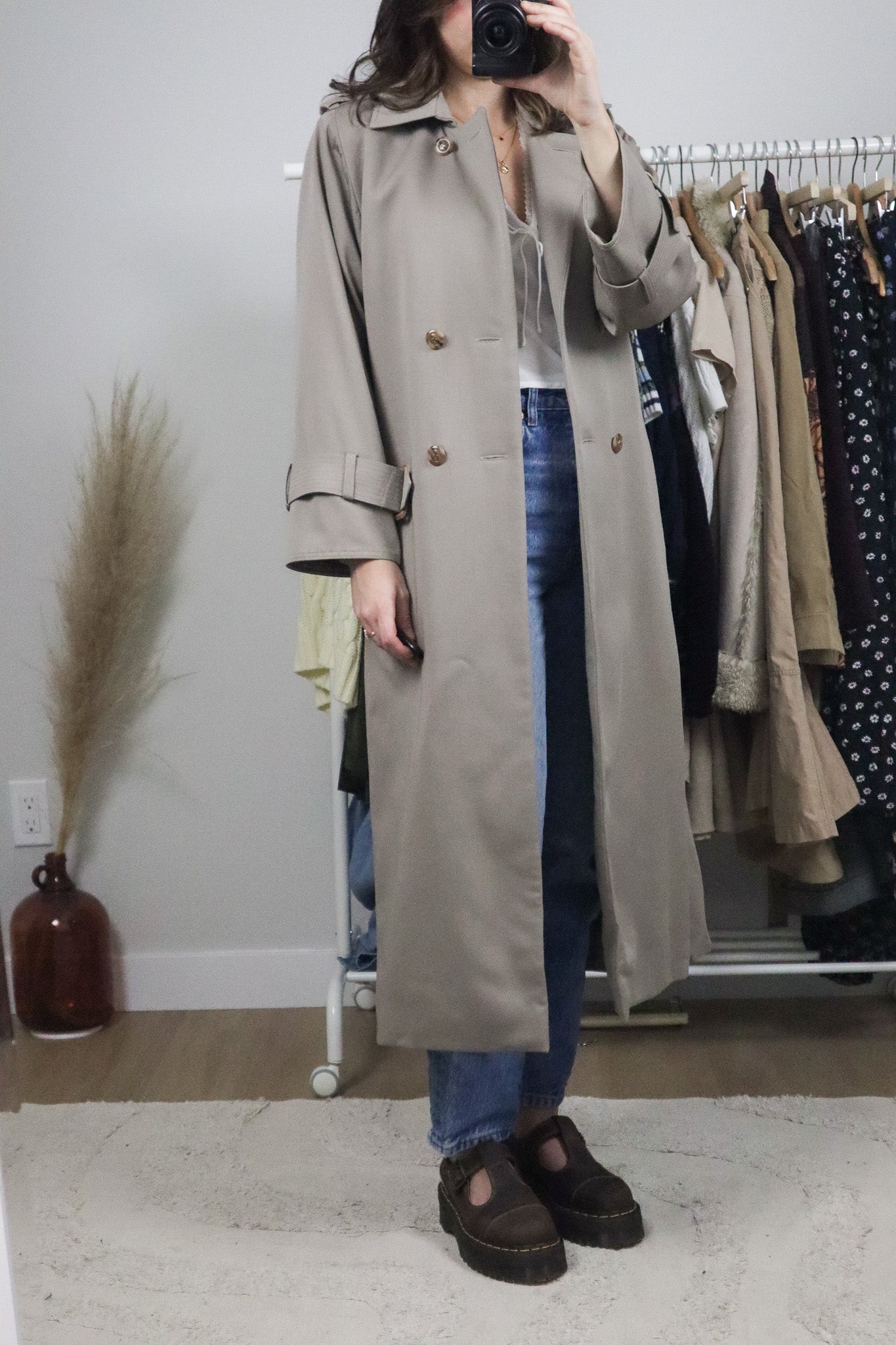 Vintage x Wool Trench Coat (S/M)