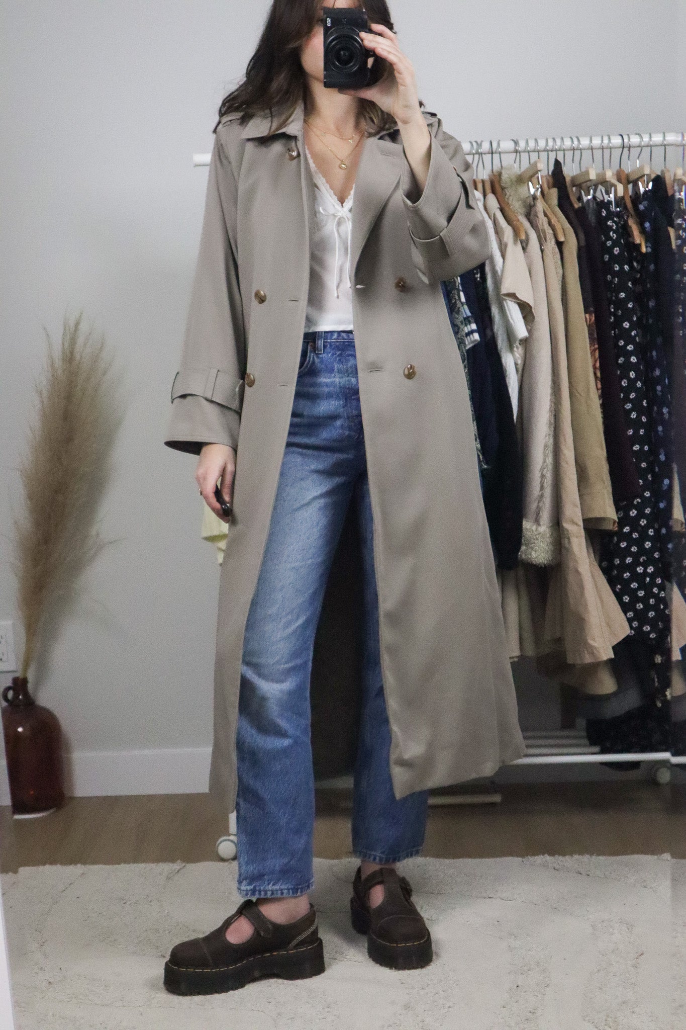 Vintage x Wool Trench Coat (S/M)