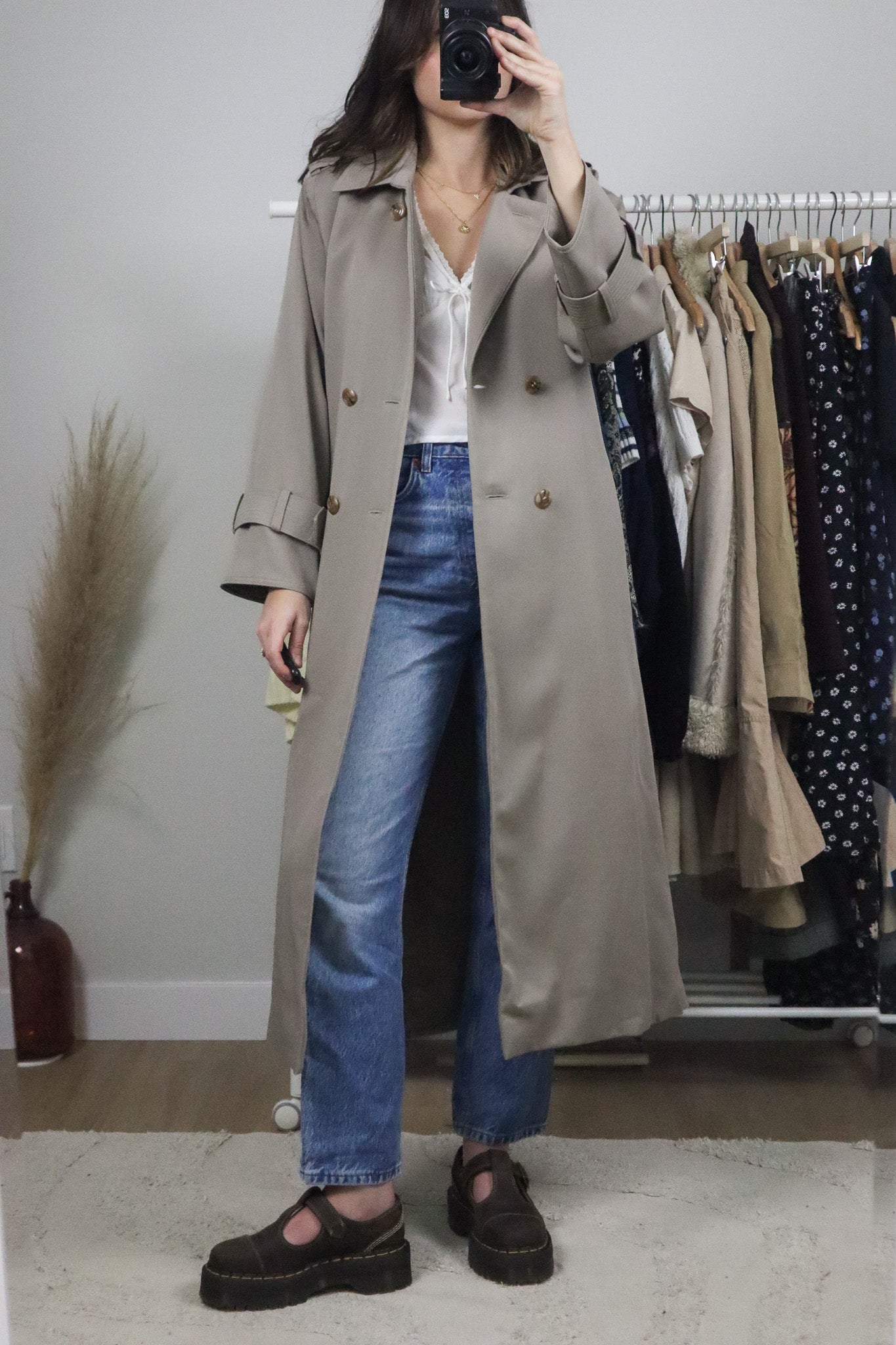 Vintage x Wool Trench Coat (S/M)