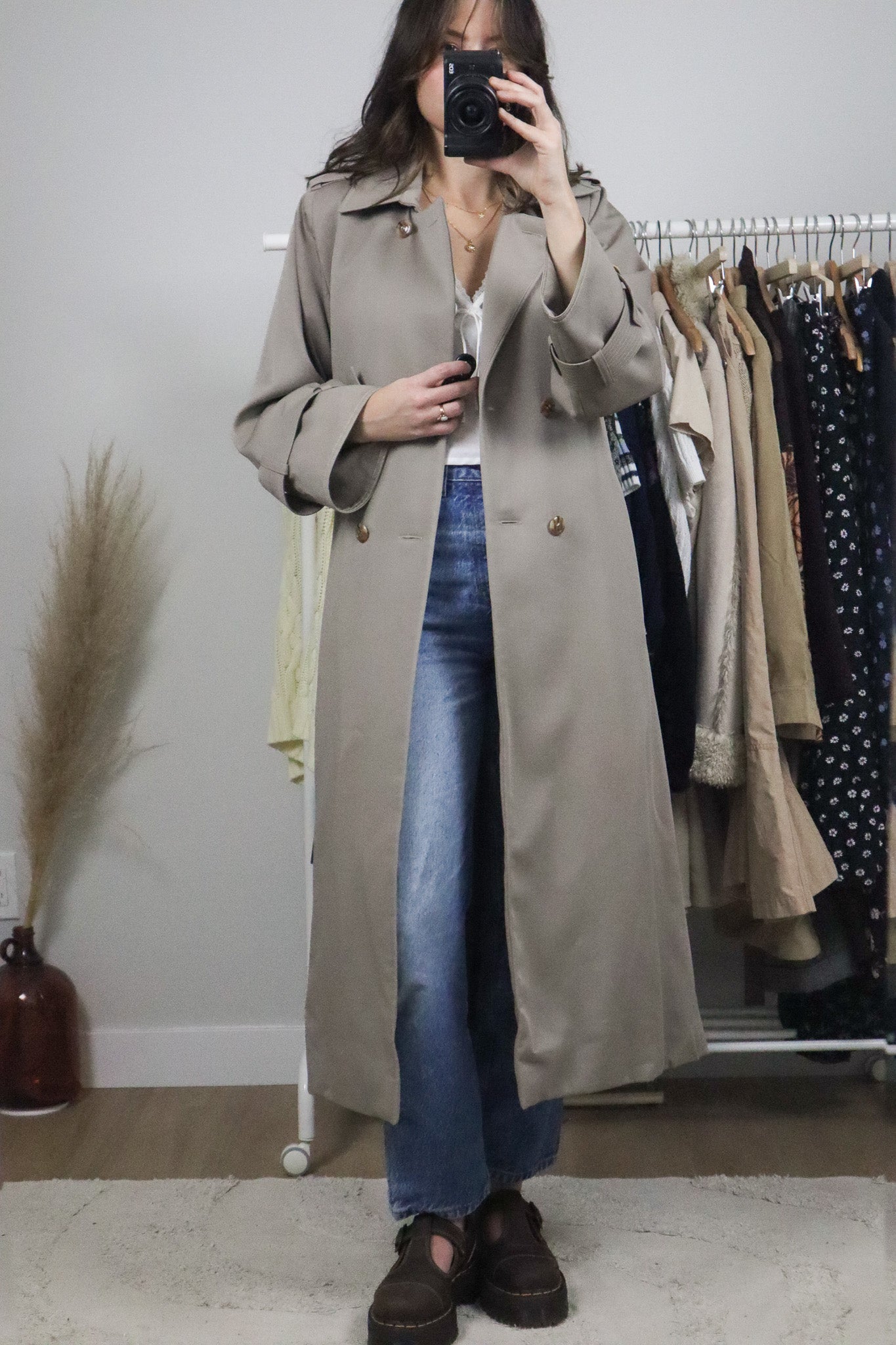 Vintage x Wool Trench Coat (S/M)