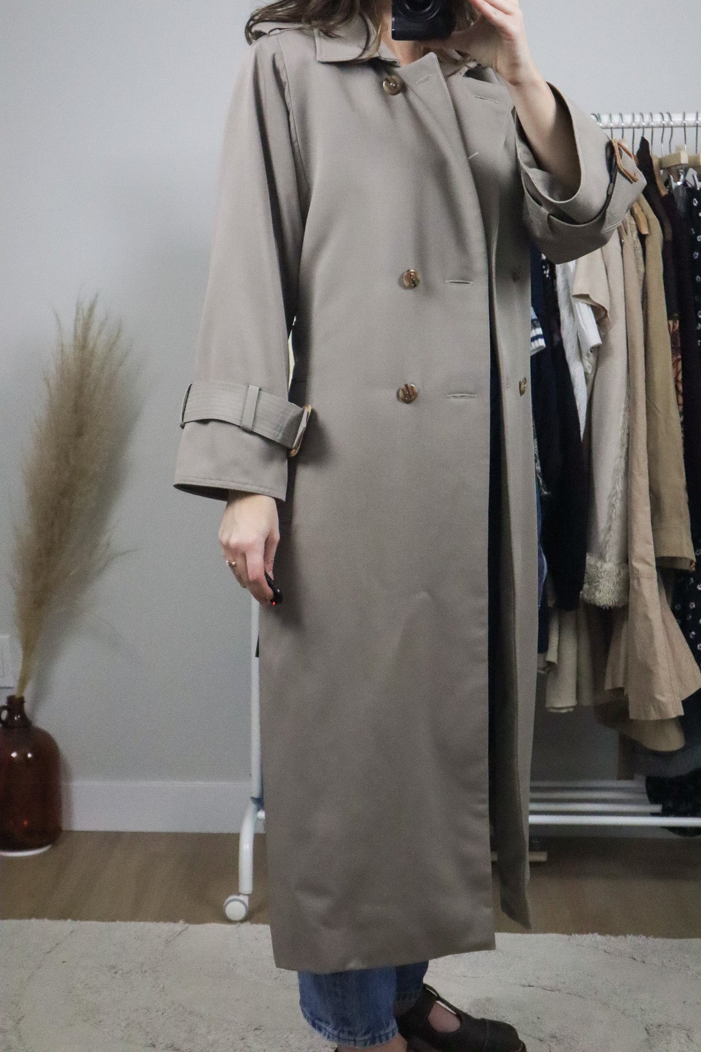 Vintage x Wool Trench Coat (S/M)