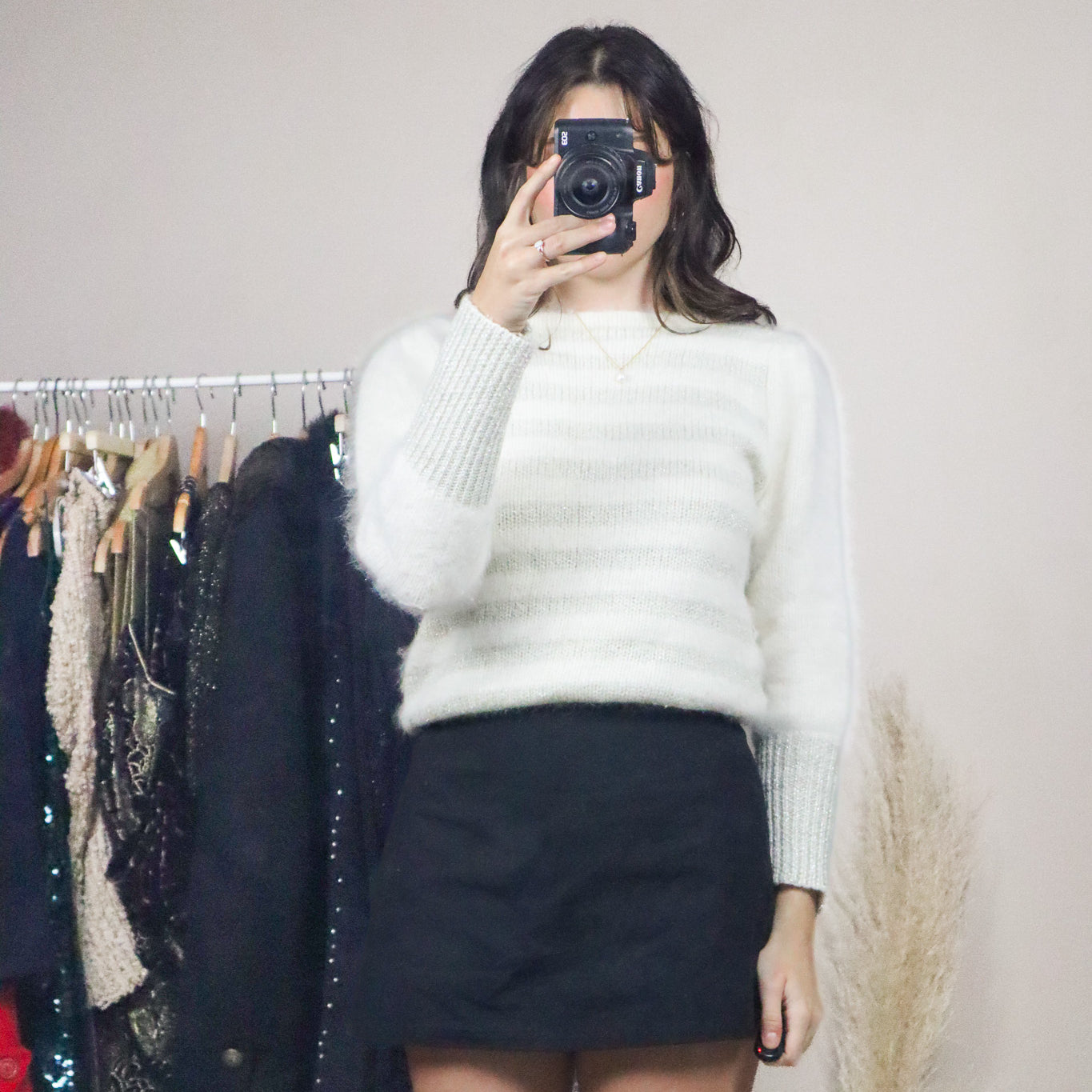 Vintage x Angora Blend Shimmer Sweater (XS/S)