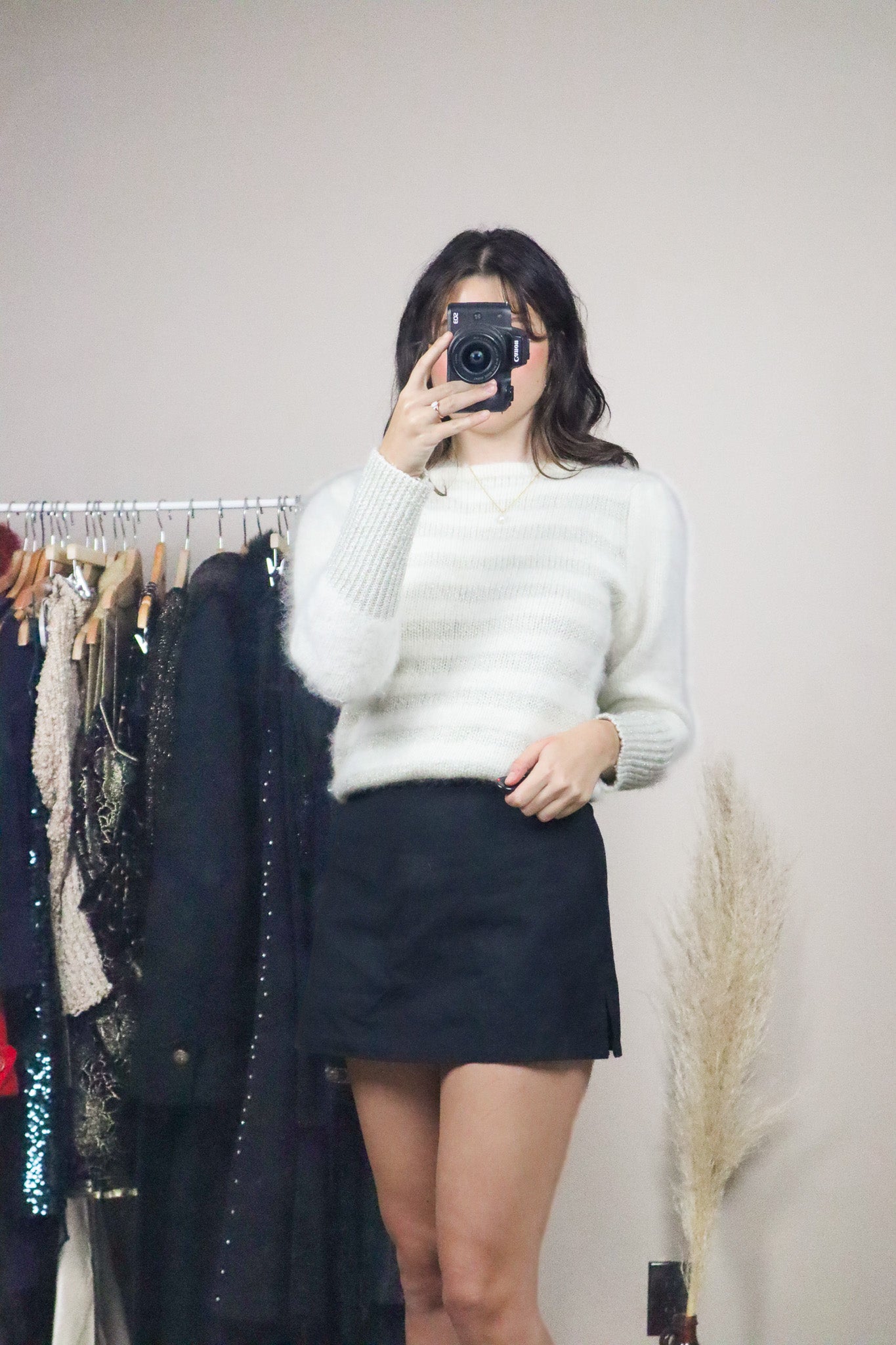 Vintage x Angora Blend Shimmer Sweater (XS/S)