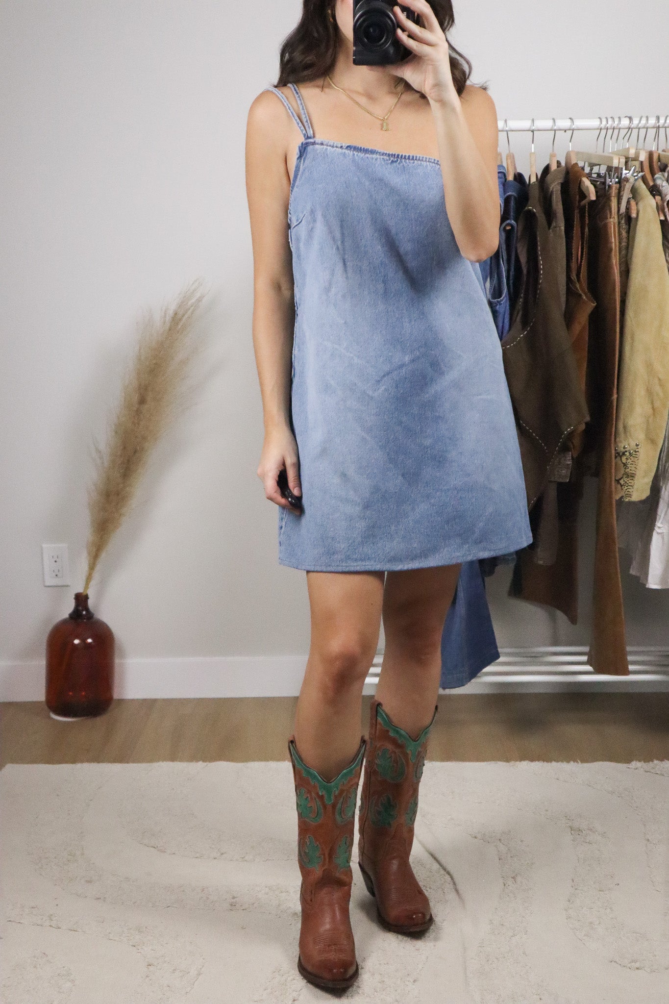 Modern x New With Tags x One Shoulder Denim Mini Dress (L)