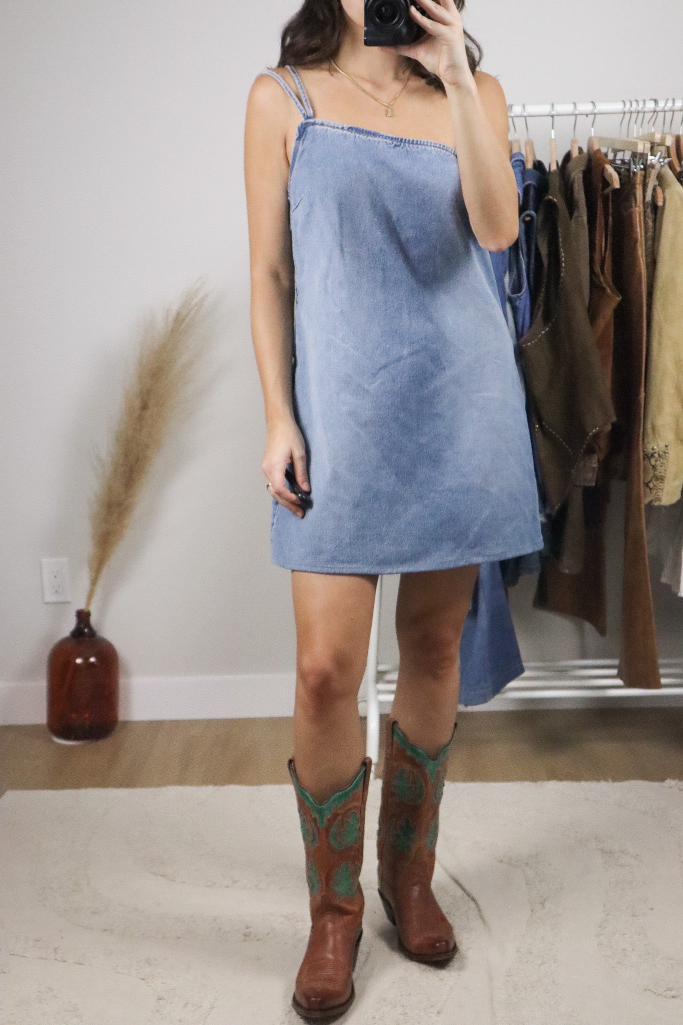 Modern x New With Tags x One Shoulder Denim Mini Dress (L)