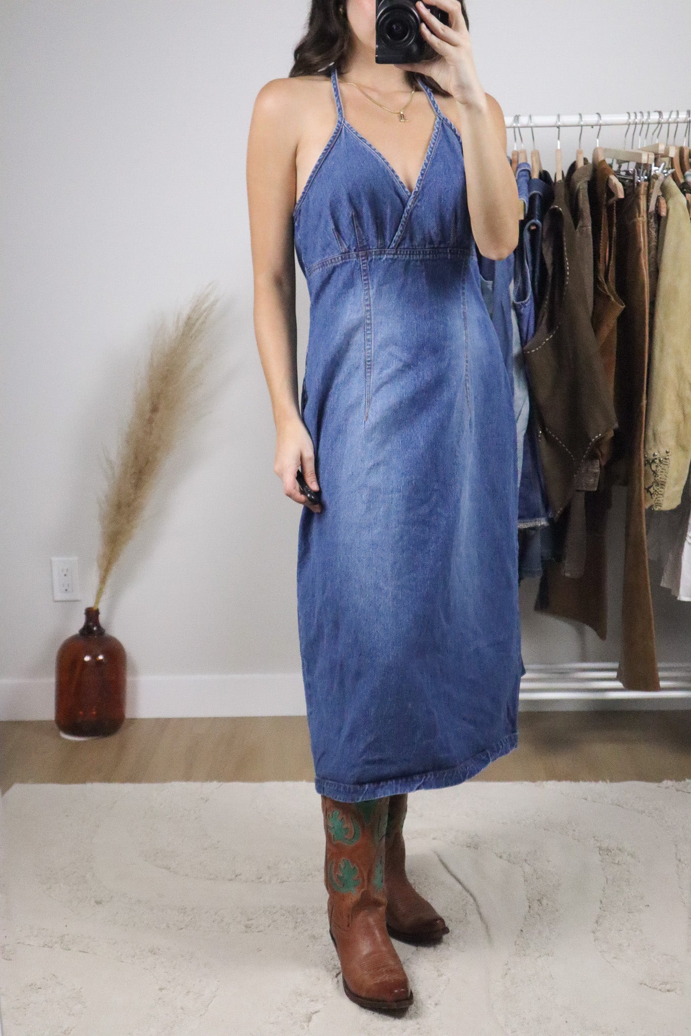 Vintage x Denim Halter Dress (10)