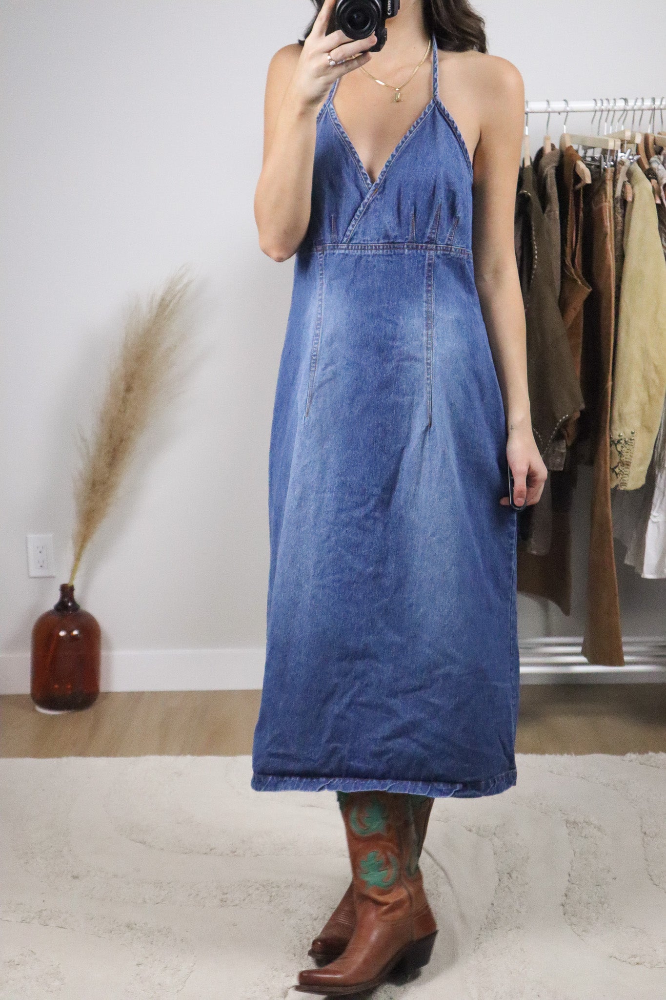 Vintage x Denim Halter Dress (10)