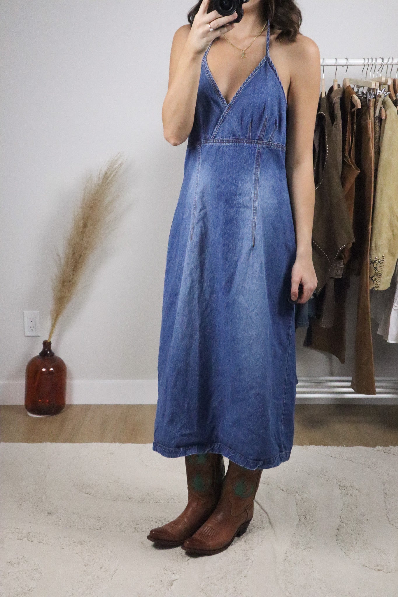 Vintage x Denim Halter Dress (10)