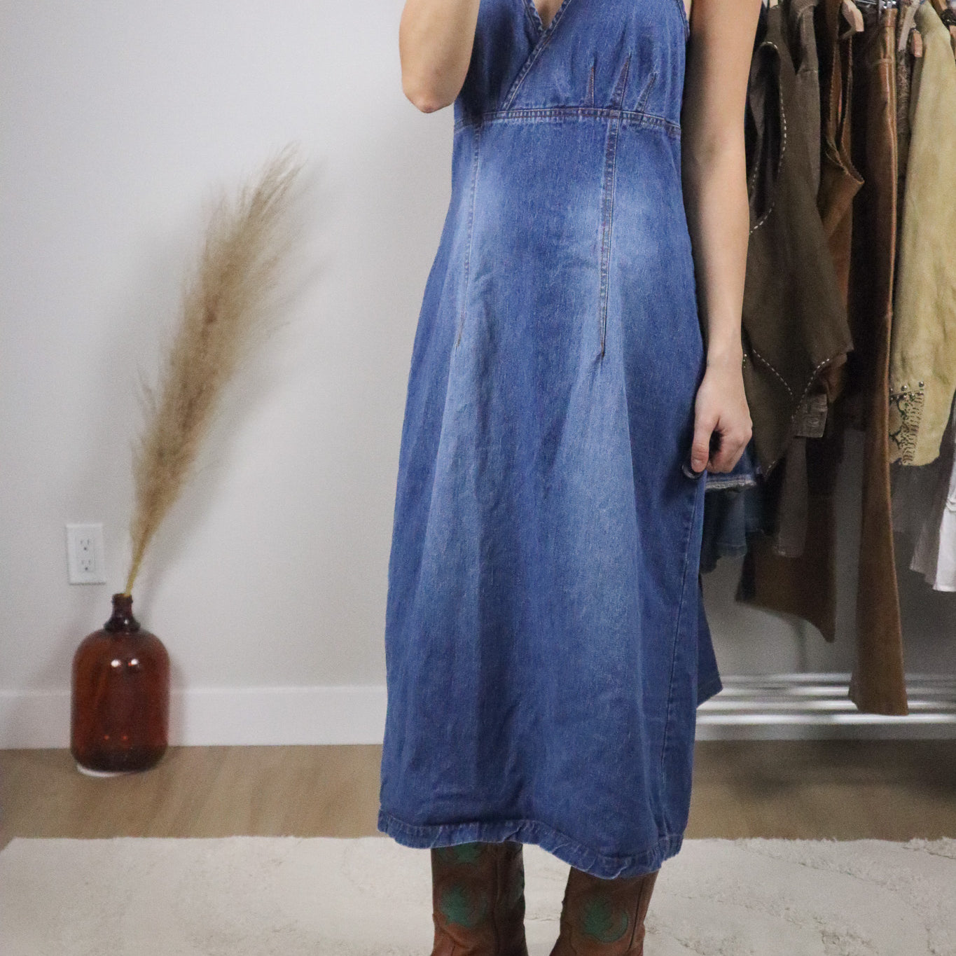 Vintage x Denim Halter Dress (10)