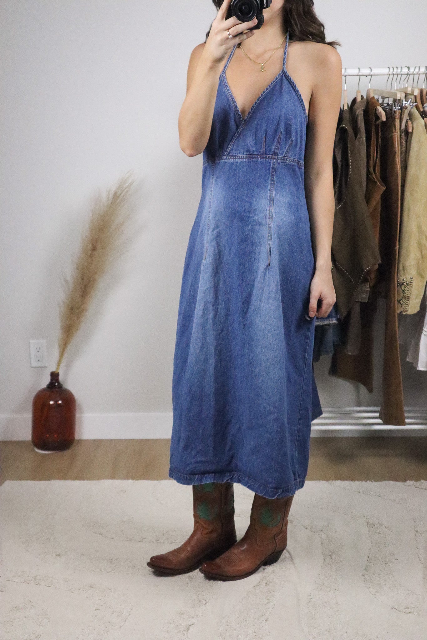 Vintage x Denim Halter Dress (10)