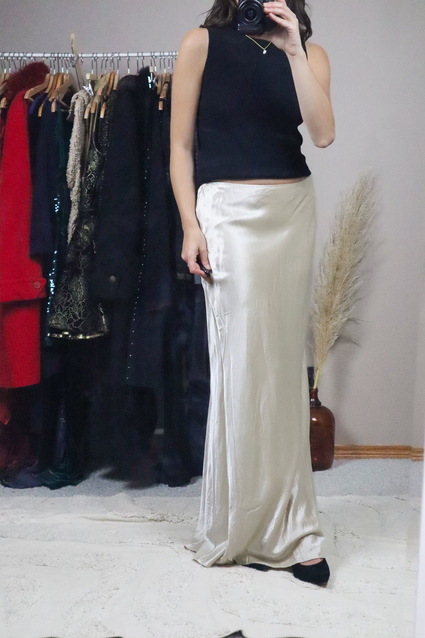 Made in Canada x Vintage x Satin Maxi Skirt (6)