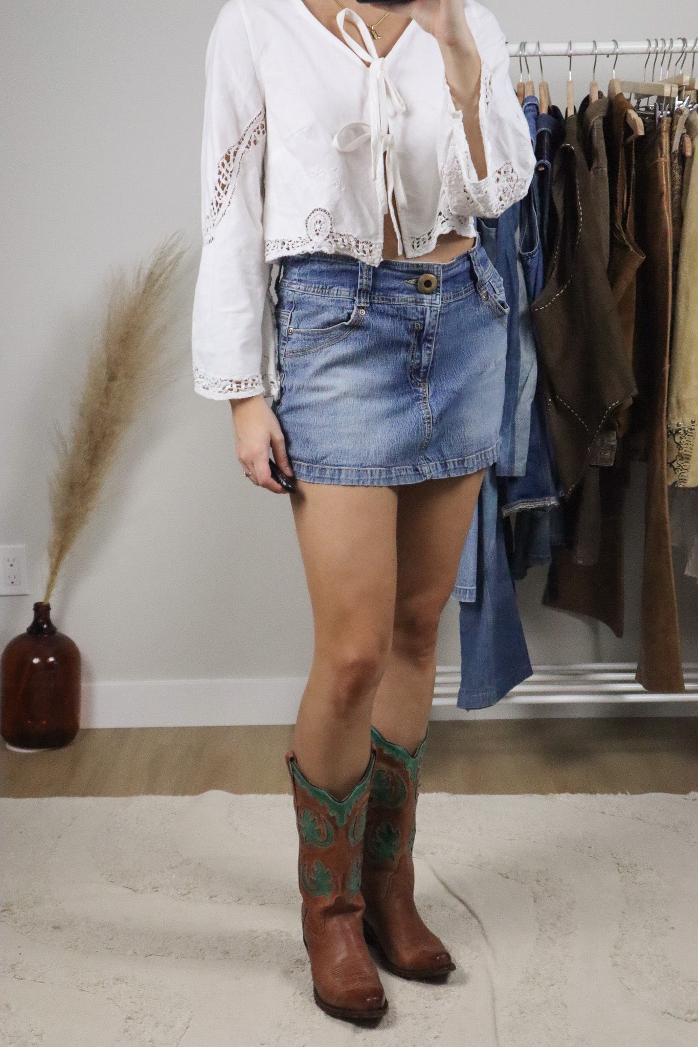 Vintage x Denim Mini Skort (M)