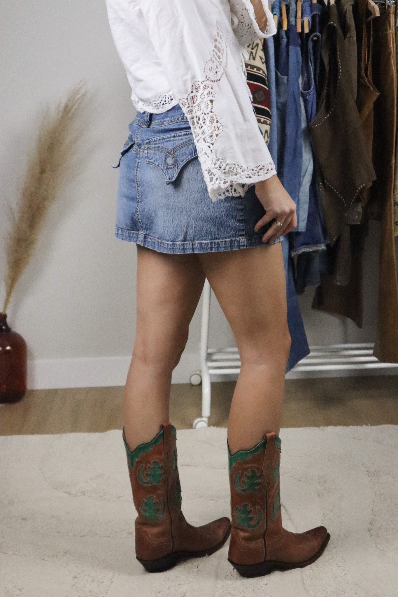 Vintage x Denim Mini Skort (M)