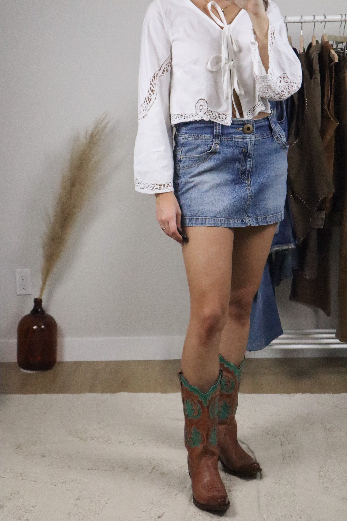 Vintage x Denim Mini Skort (M)