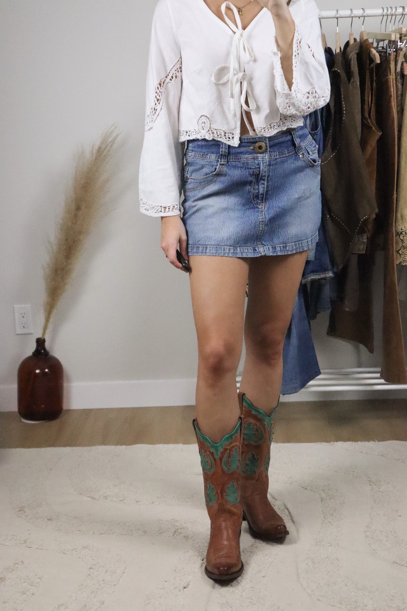Vintage x Denim Mini Skort (M)