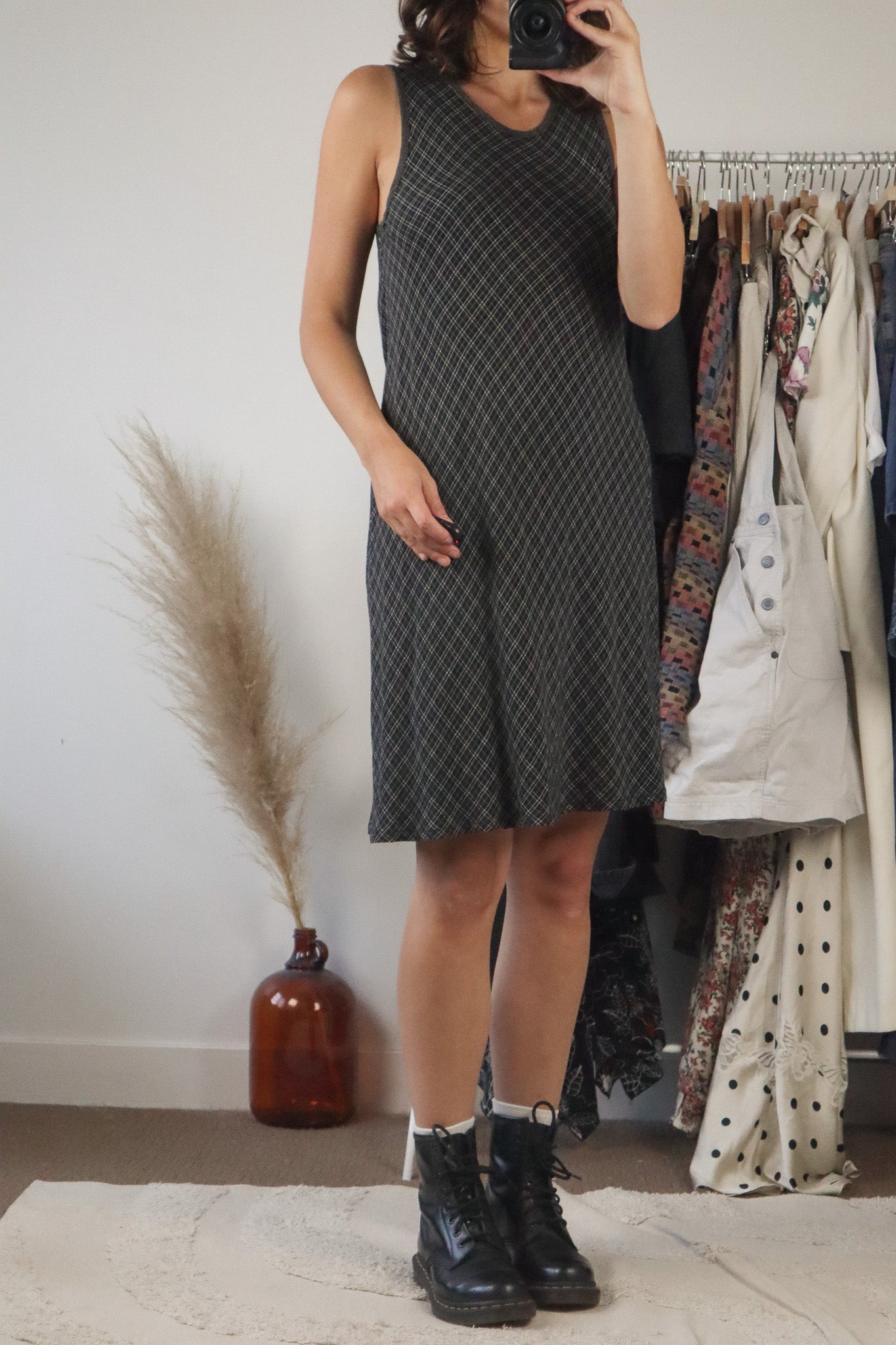 Made in France x Vintage x Plaid Midi Dress (S)