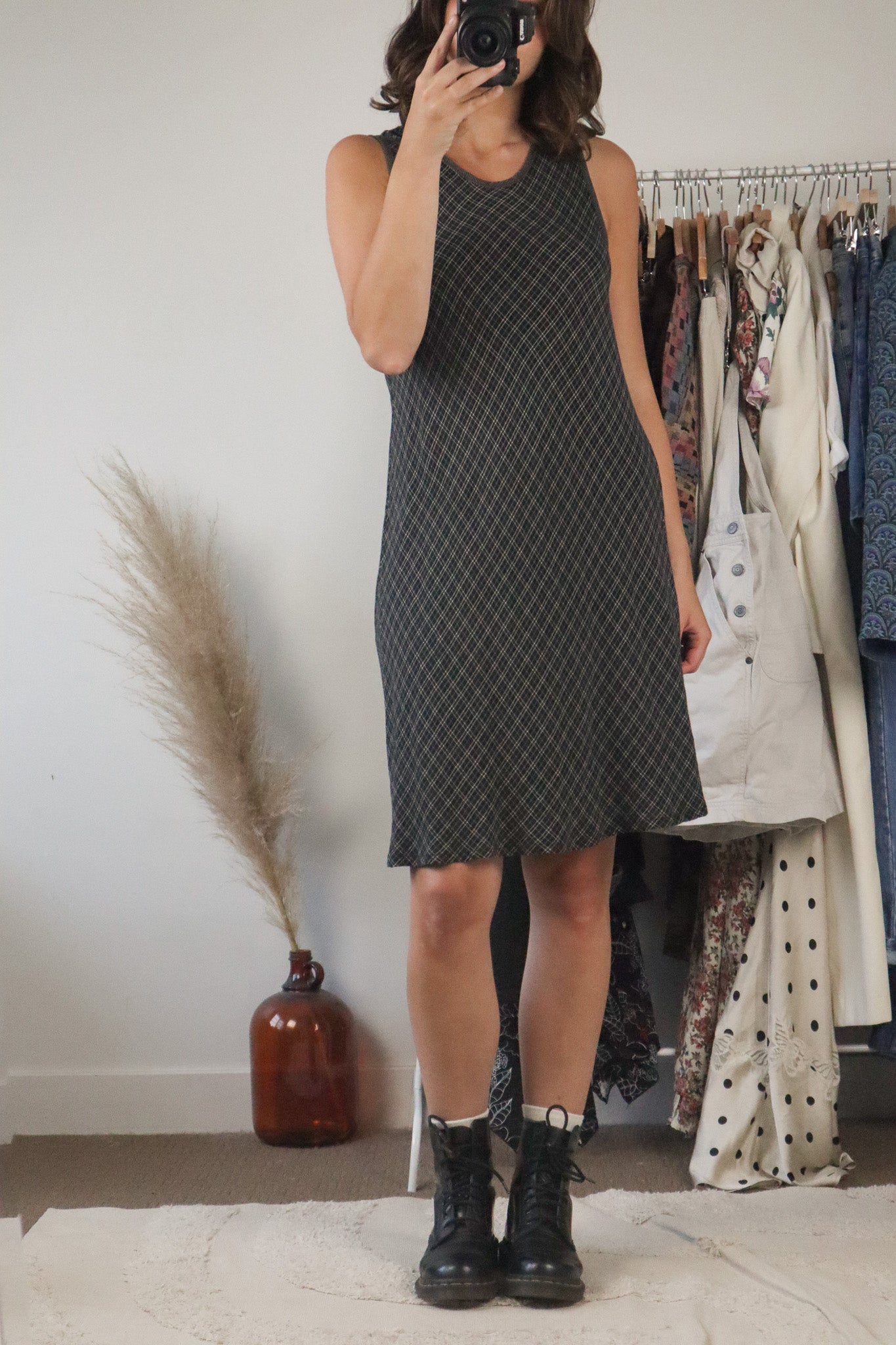 Made in France x Vintage x Plaid Midi Dress (S)
