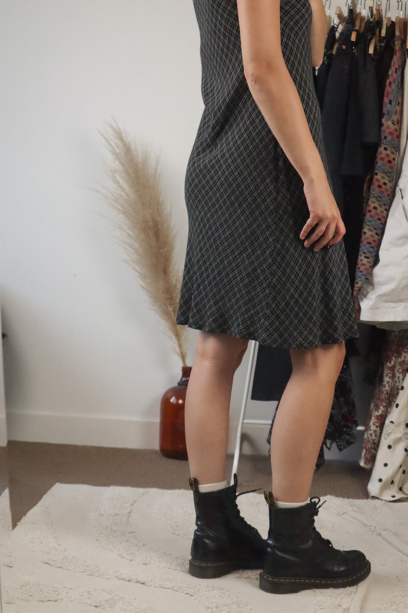 Made in France x Vintage x Plaid Midi Dress (S)