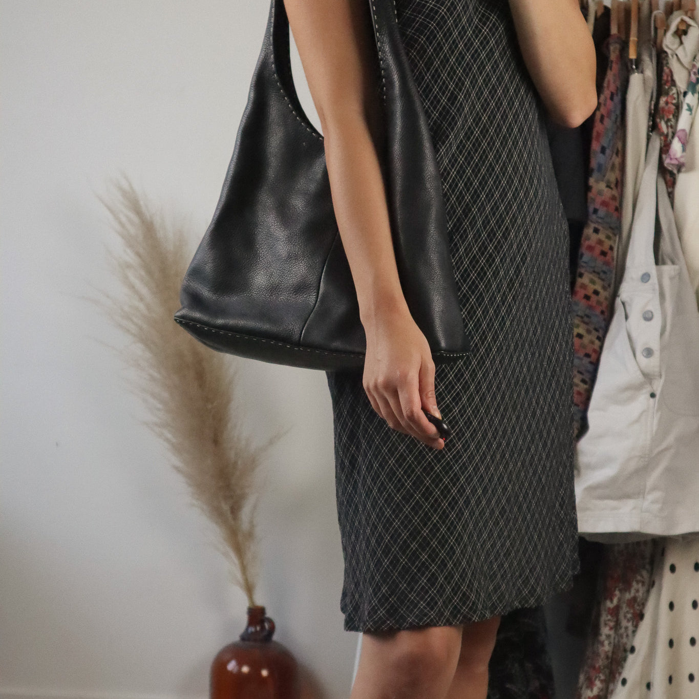 Vintage x Leather Contrast Purse