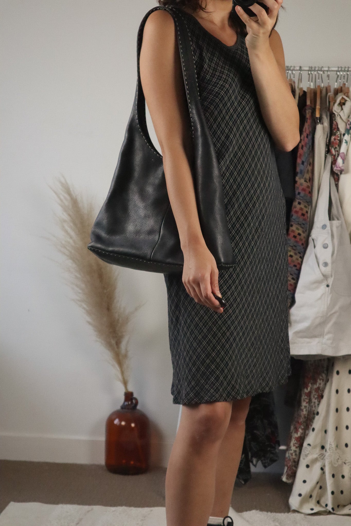 Vintage x Leather Contrast Purse